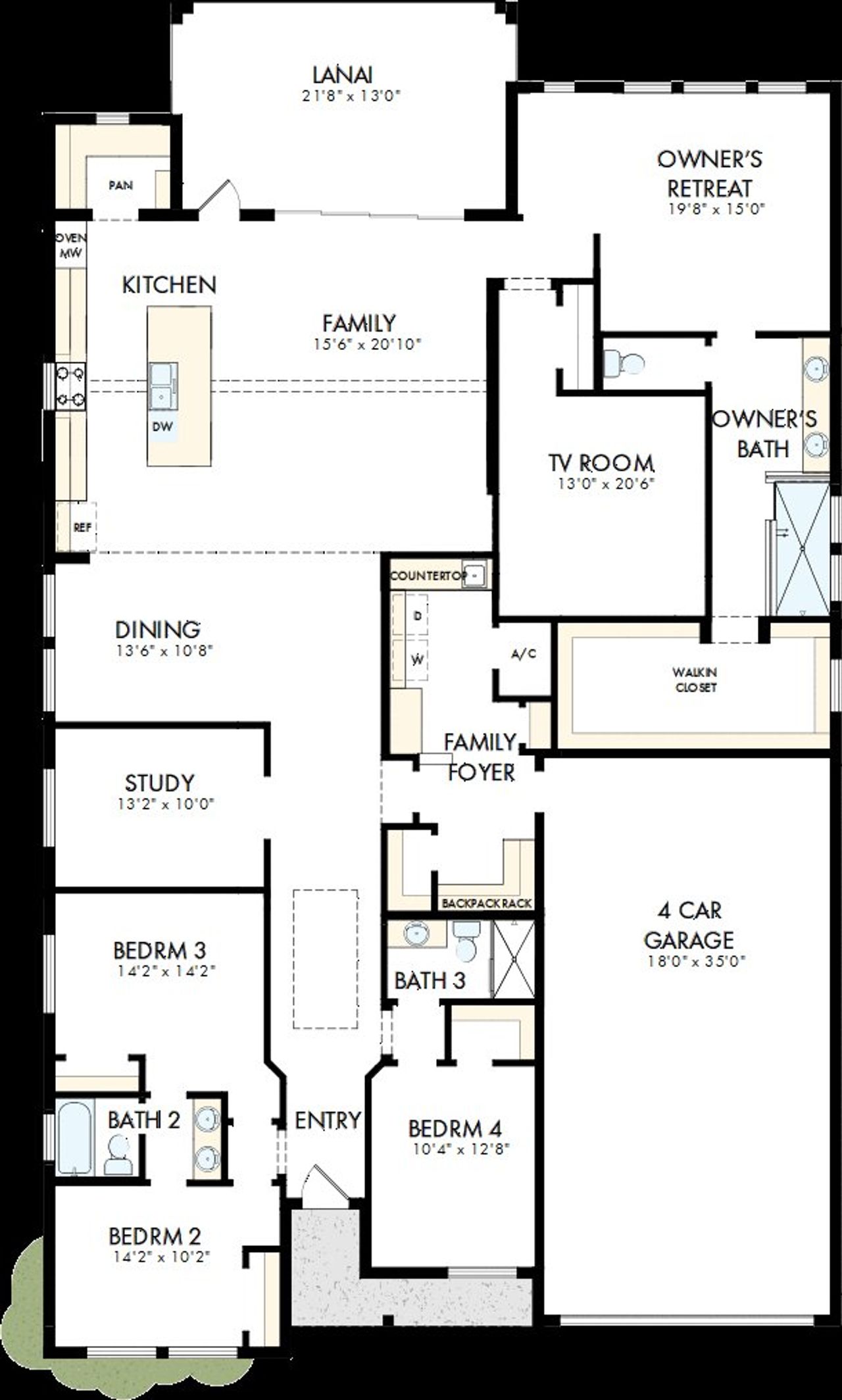 2D floor plan layout of this home in Palmera Wellen Park - Classic Series, Venice, FL (Image 2). 2D floor plan layout of this home in Palmera Wellen Park - Classic Series, Venice, FL (Image 2).