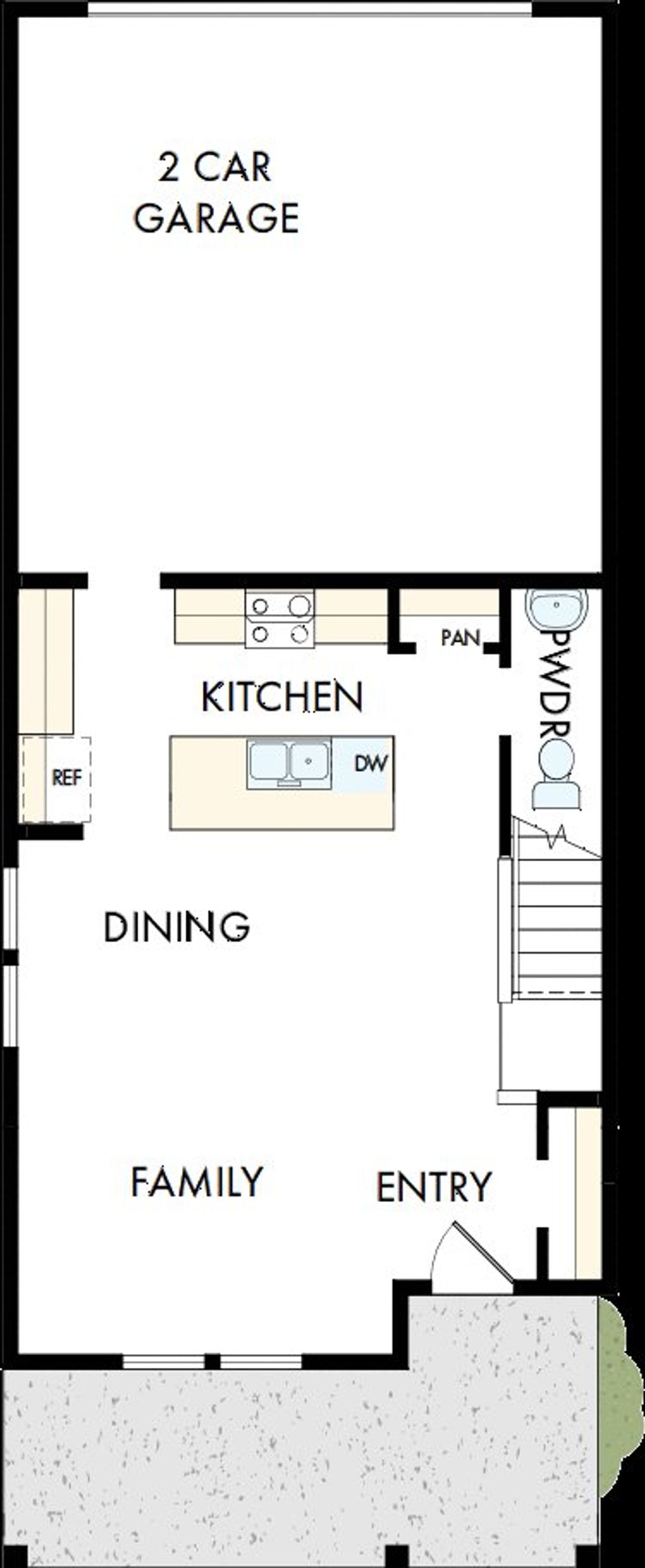2D floor plan layout of this home in Heritage Green – The Cottage Collection, Columbia, TN (Image 2).