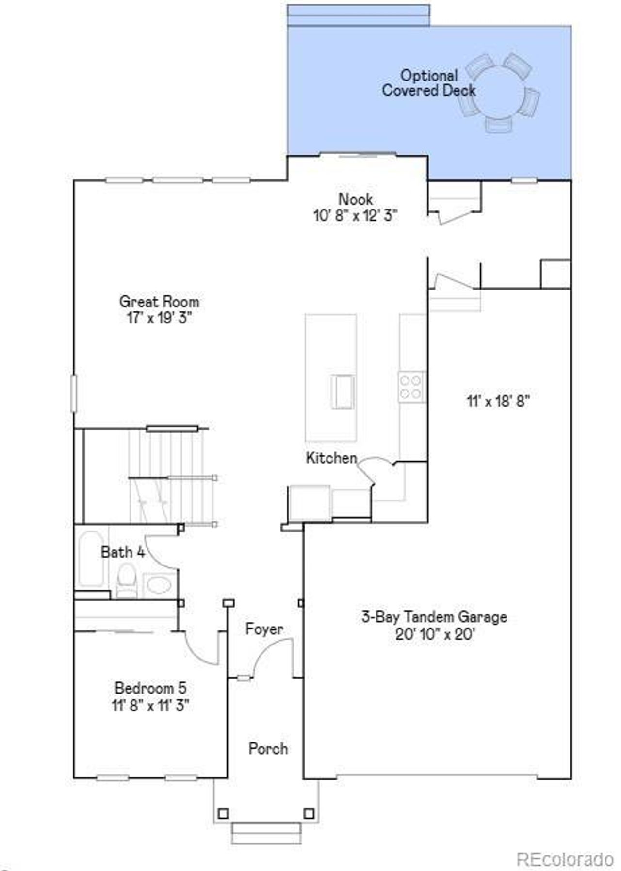2D floor plan layout of this home in Willow Bend: The Monarch Collection, Thornton, CO (Image 2).
