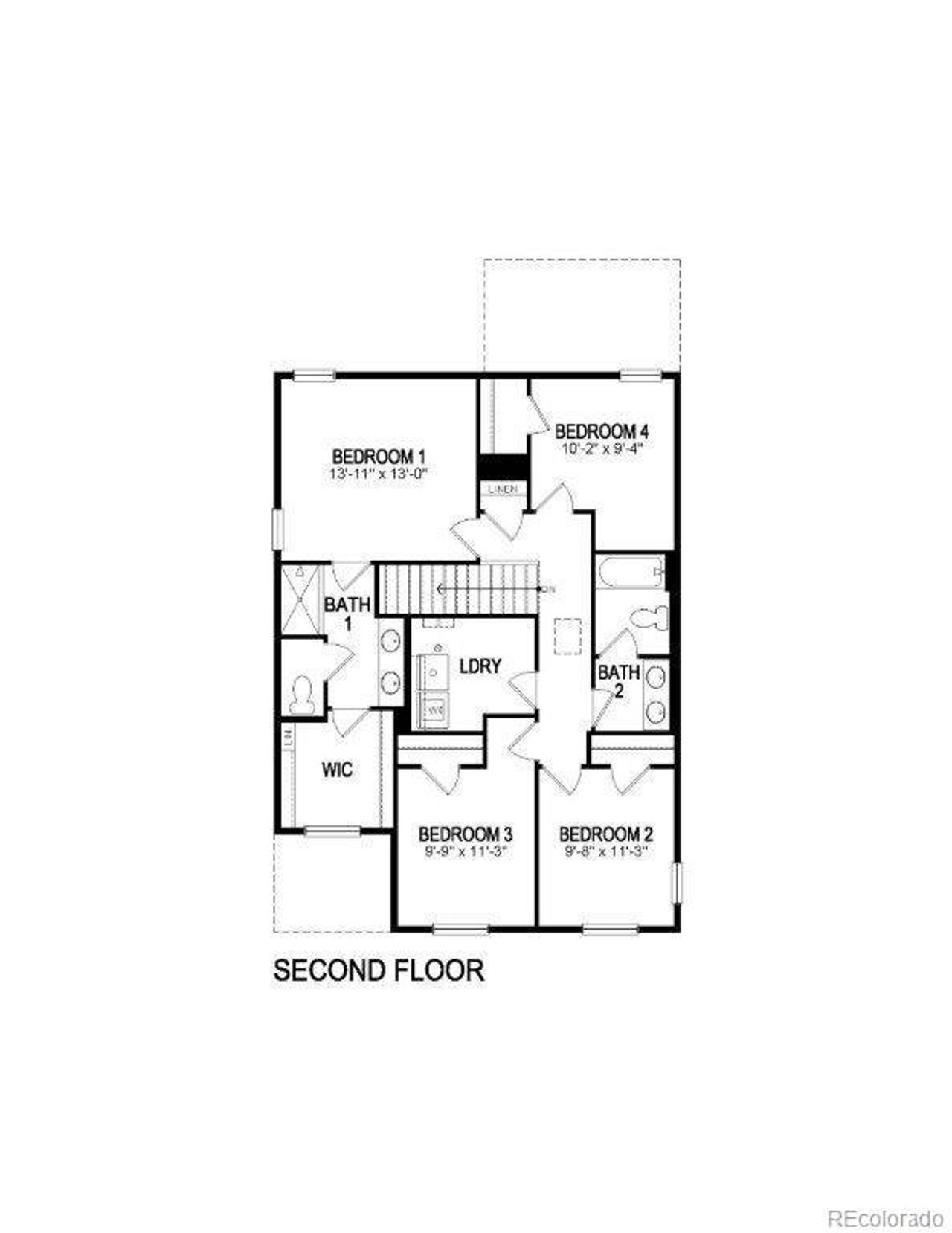 2D floor plan layout of this home in Granary, Johnstown, CO (Image 2).