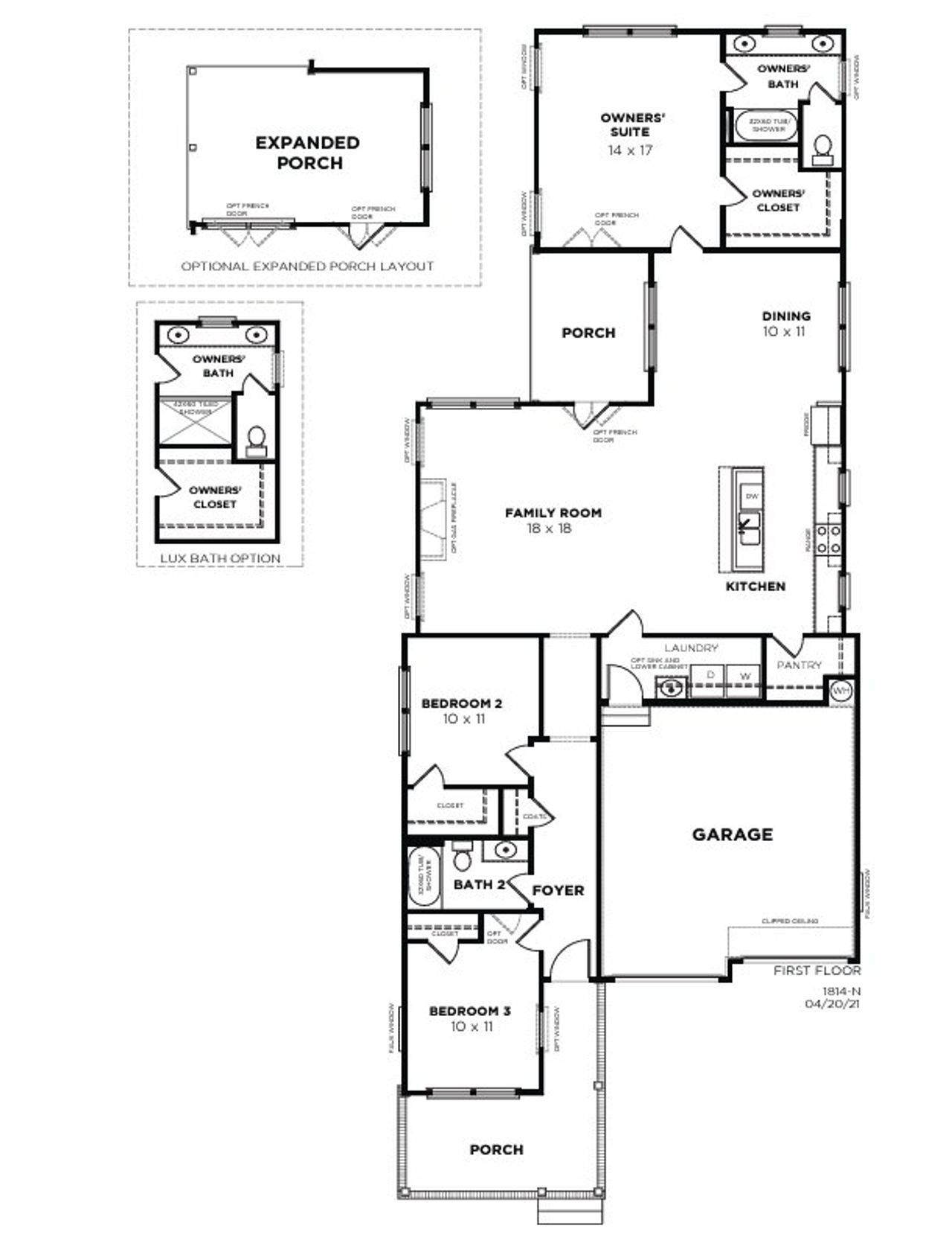 2D floor plan layout for the Topsail N by Saussy Burbank in Nexton - Midtown, Summerville, SC (Image 2).