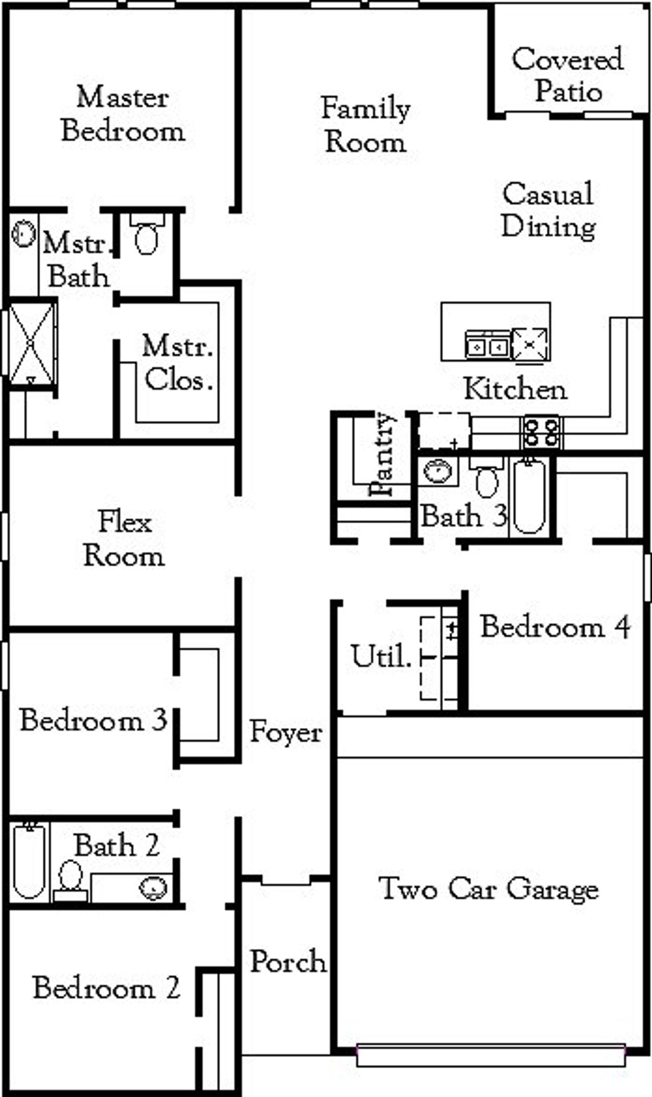 2D floor plan layout of this home in Summerlin, Castroville, TX (Image 2).