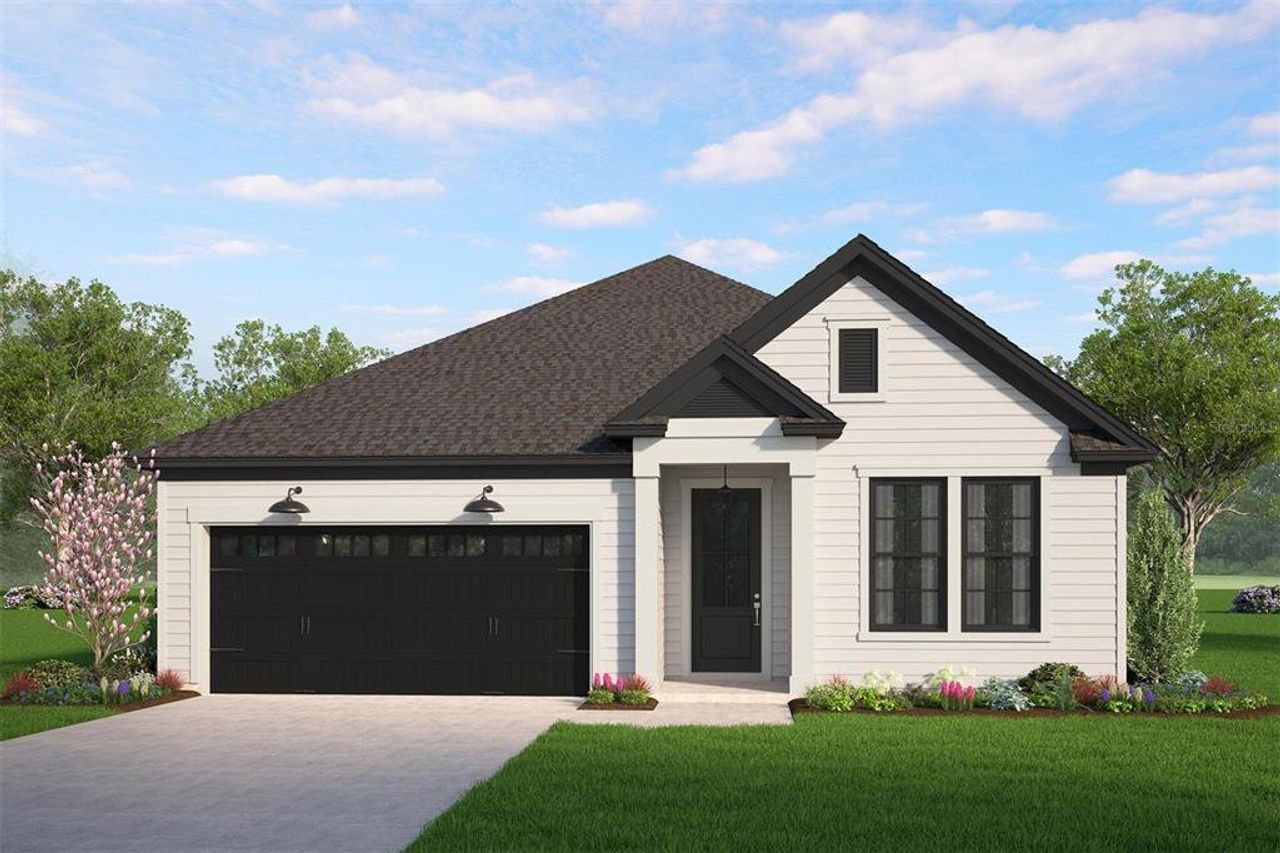 Front exterior of a new home in Palm Coast Homes, Palm Coast, FL, highlighting curb appeal (Image 2).