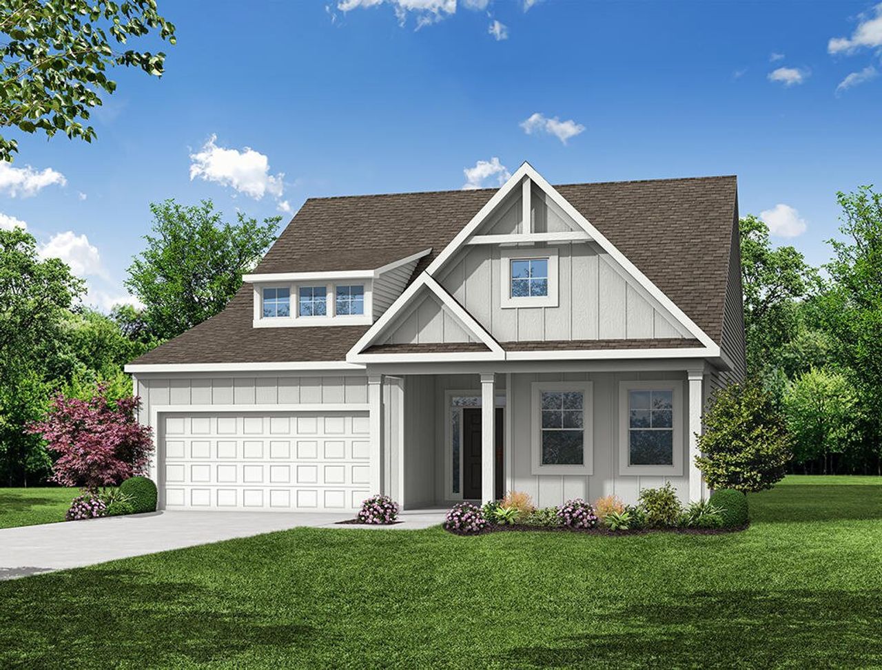 Representative exterior photo of a completed home built from the Avery by Eastwood Homes in Founders Club, Moore, SC (Image 2).