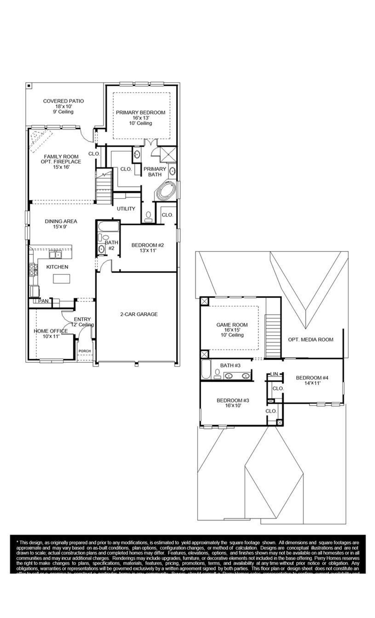 2D floor plan layout of this home in Lakes of Cane Island, Katy, TX (Image 2).