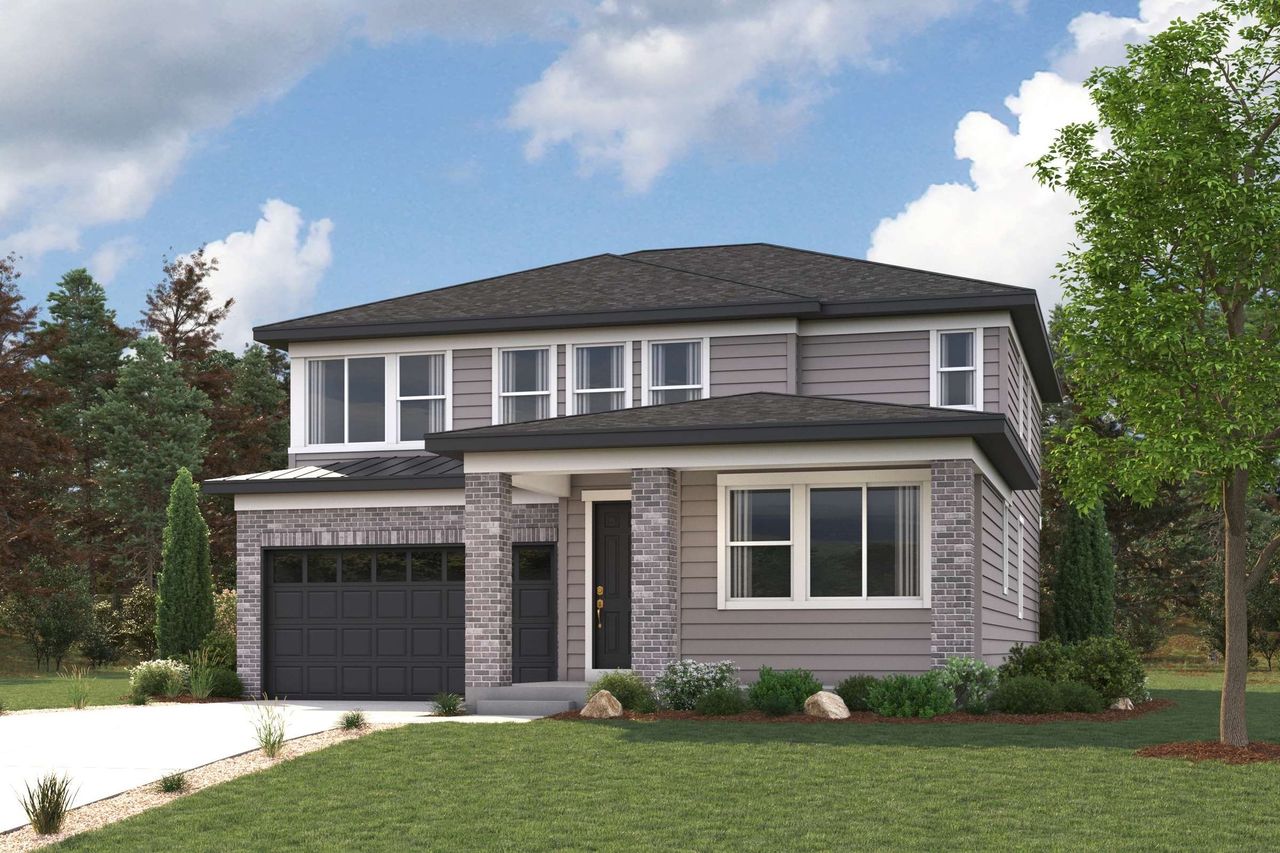 A house with a large front yard.