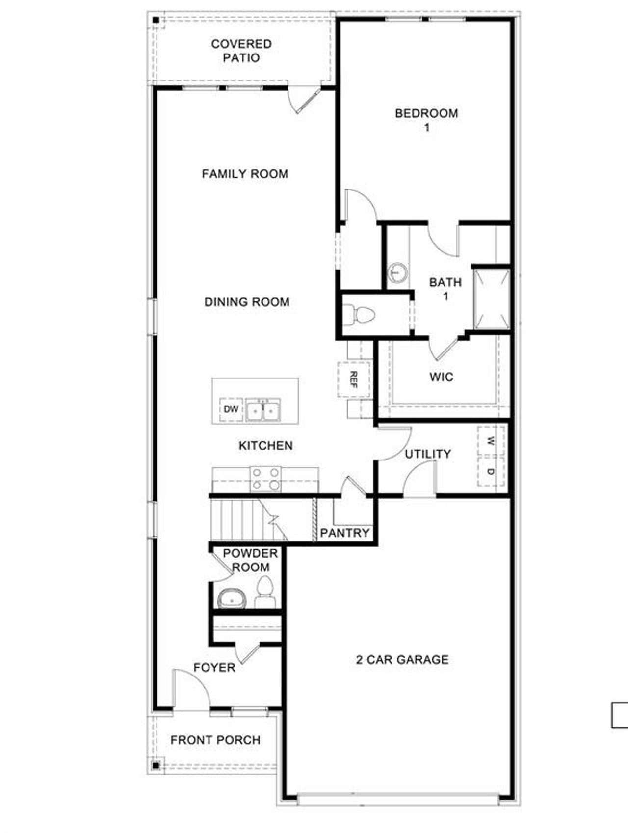 2D floor plan layout of this home in The Reserve at Spiritas Ranch, Little Elm, TX (Image 2).