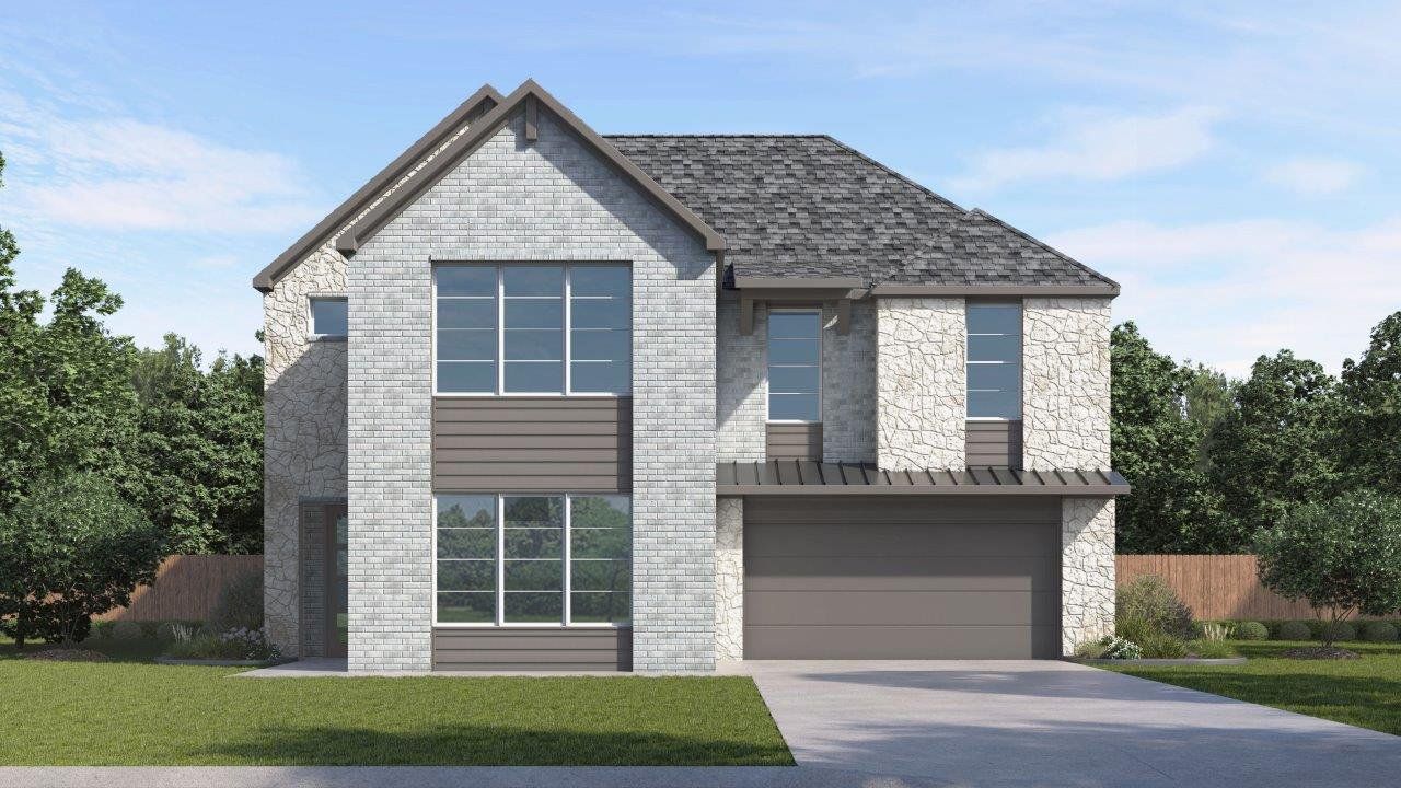 Representative exterior photo of a completed home built from the Pembroke by D.R. Horton in Greenwood Square, Richardson, TX (Image 2).