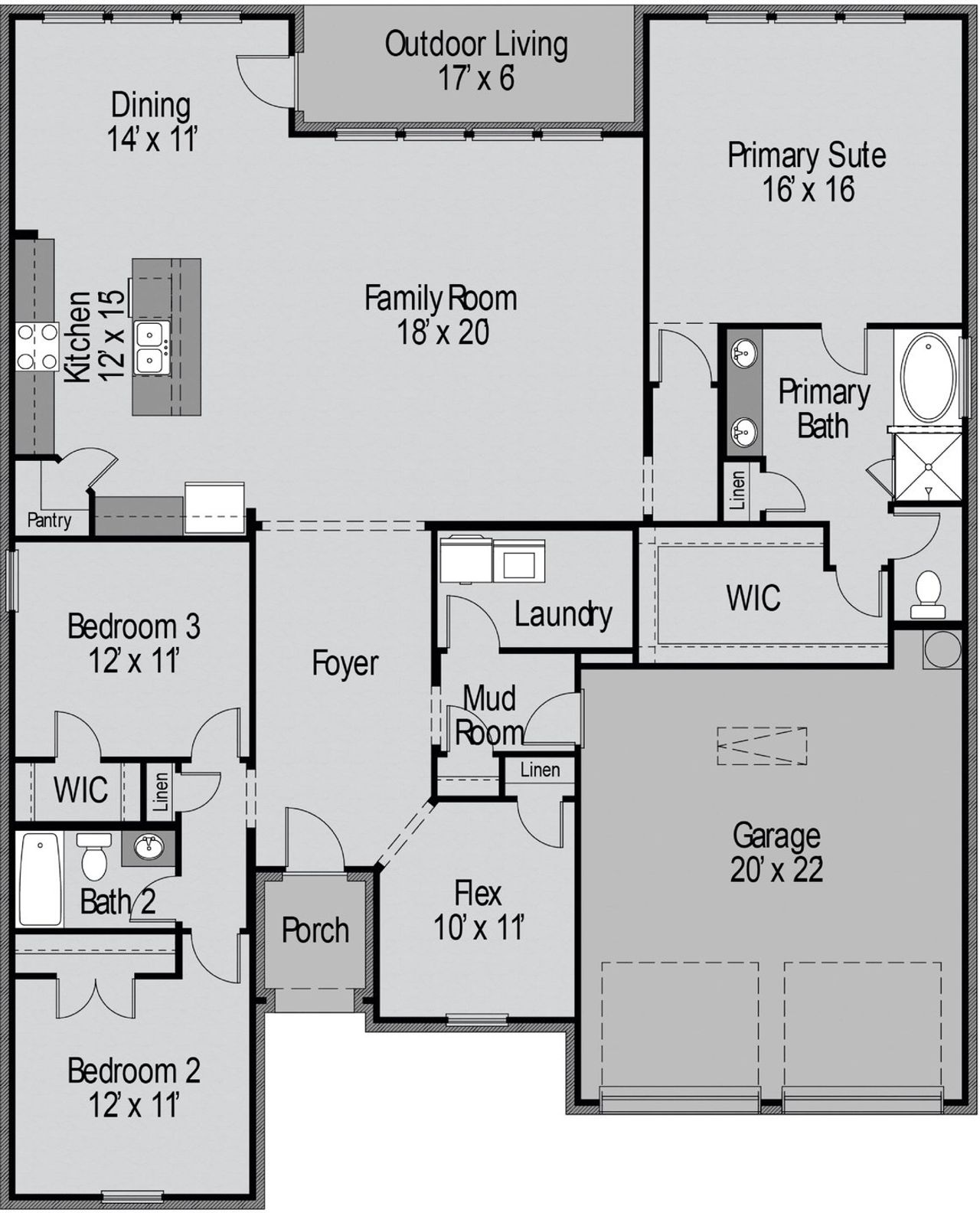 2D floor plan layout for the Belton by UnionMain Homes in Lake Breeze, Lavon, TX (Image 2). 2D floor plan layout for the Belton by UnionMain Homes in Lake Breeze, Lavon, TX (Image 2).