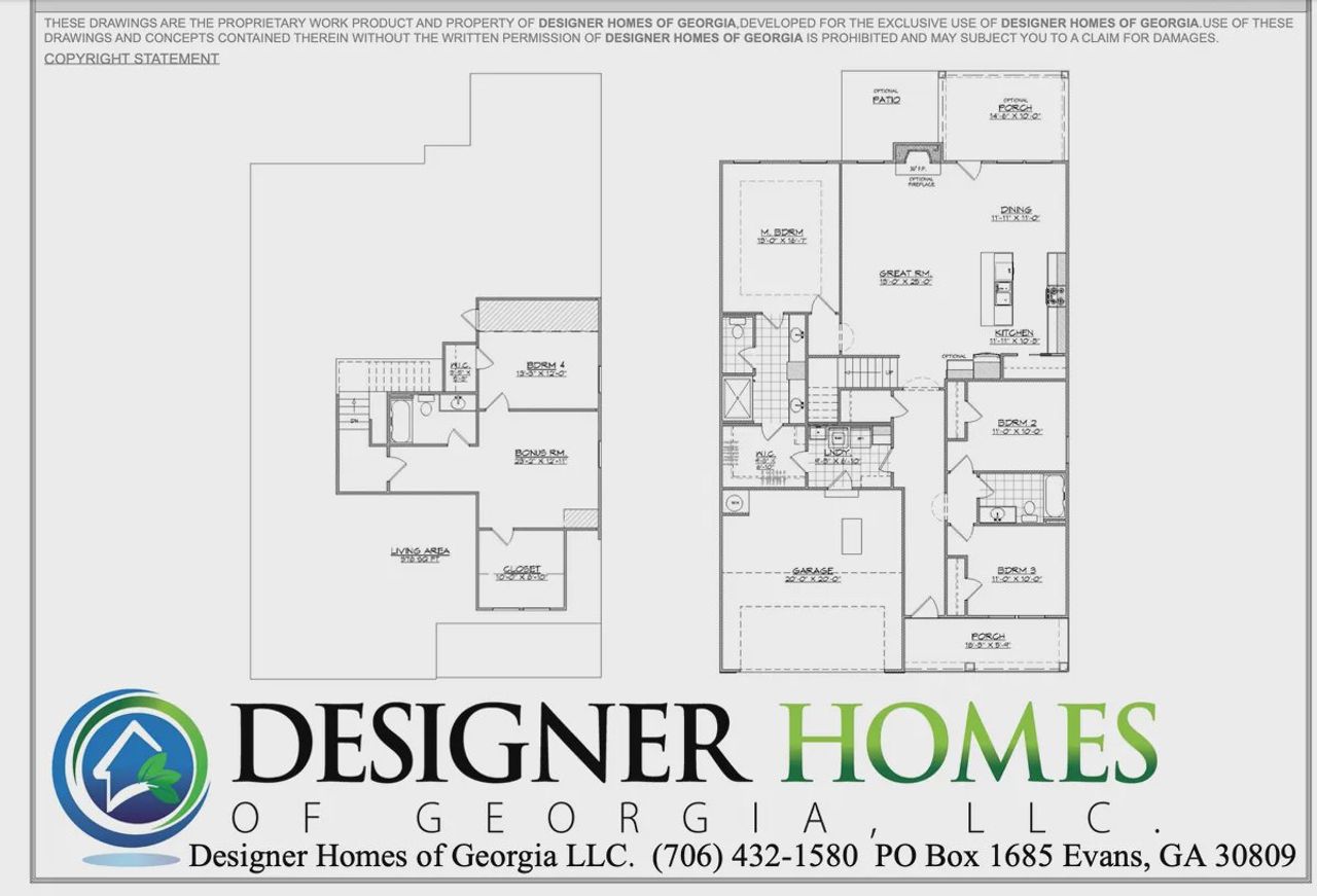 2D floor plan layout of this home in The Sanctuary, Aiken, SC (Image 2).