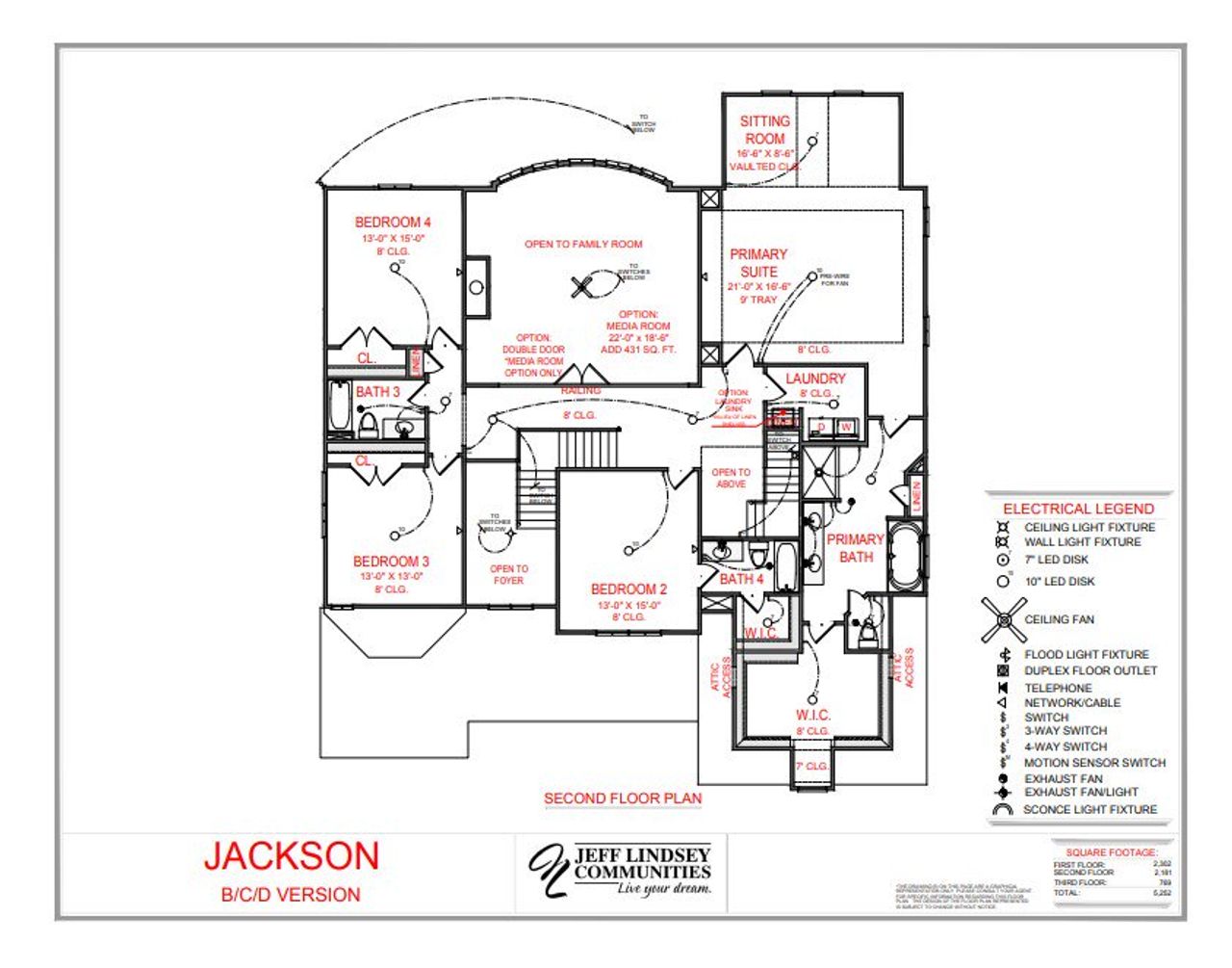2D floor plan layout for the Jackson B by Jeff Lindsey Communities in Arbor Springs, Newnan, GA (Image 2).