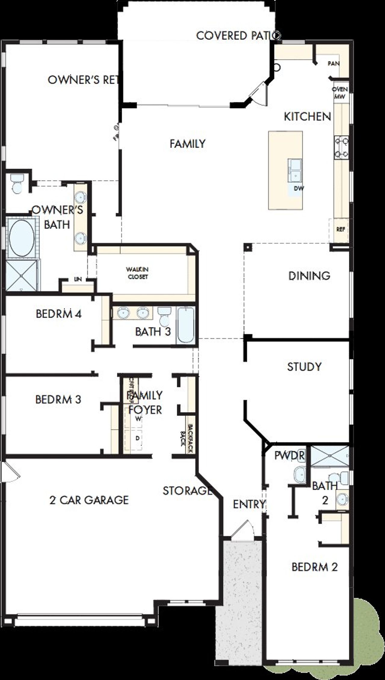 2D floor plan layout of this home in Skyline at Verrado Regent Hills, Buckeye, AZ (Image 2).