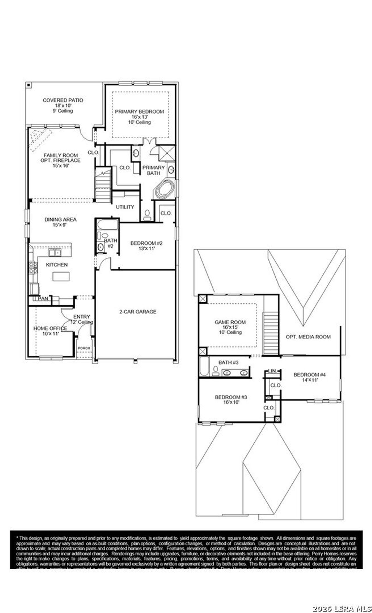 2D floor plan layout of this home in Arcadia Ridge, San Antonio, TX (Image 2).