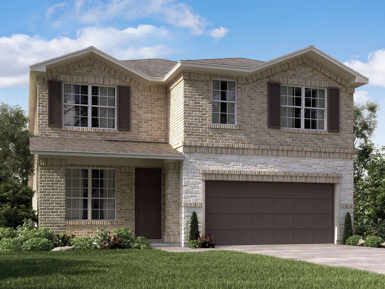 Representative exterior photo of a completed home built from the The Sabine (3008) by Meritage Homes in Kallison Ranch, San Antonio, TX (Image 2).