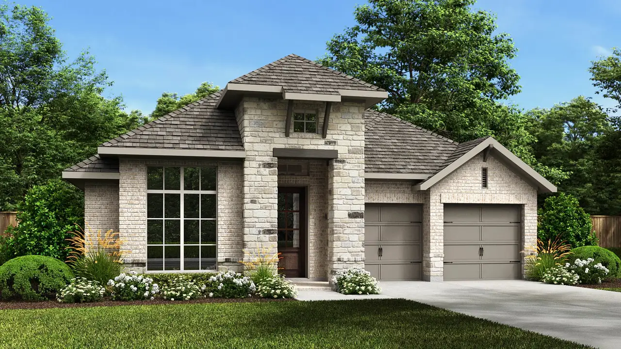 Representative exterior photo of a completed home built from the 2206H by Perry Homes in Wolf Ranch 51', Georgetown, TX (Image 2). Representative exterior photo of a completed home built from the 2206H by Perry Homes in Wolf Ranch 51', Georgetown, TX (Image 2).