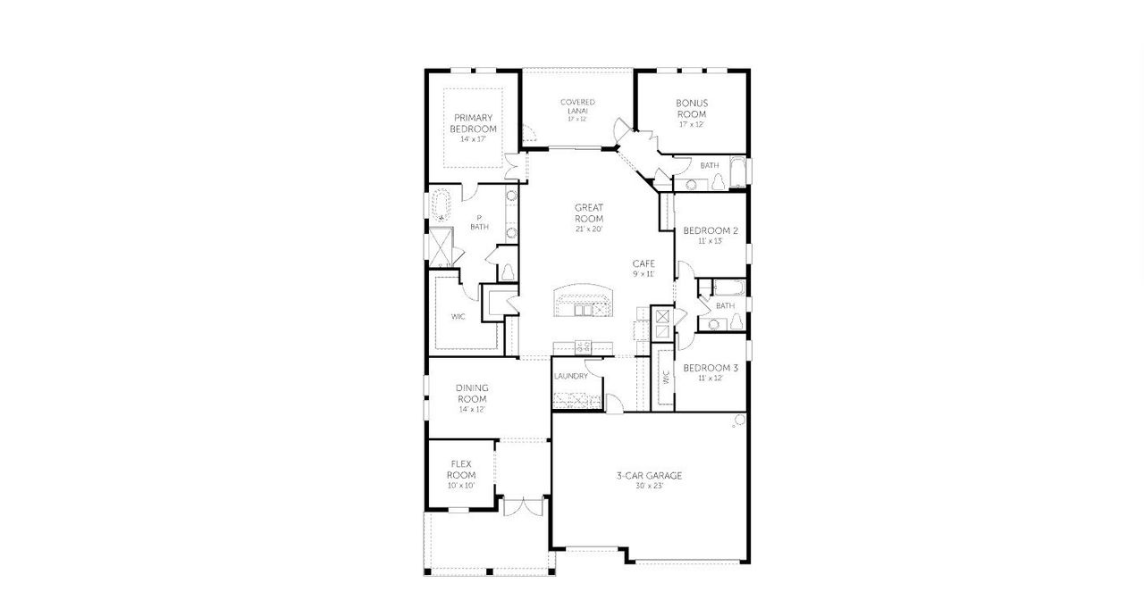 2D floor plan layout of this home in Angeline, Land O' Lakes, FL (Image 2). 2D floor plan layout of this home in Angeline, Land O' Lakes, FL (Image 2).