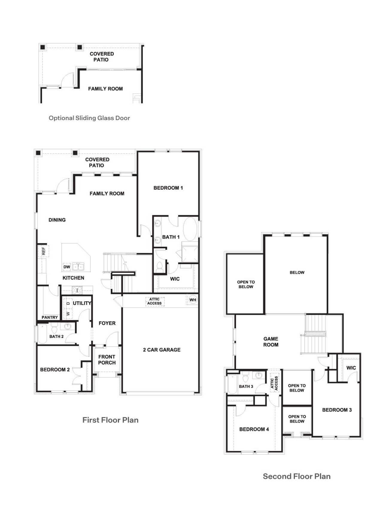 2D floor plan layout of this home in The Enclave at Bar W Ranch, Leander, TX (Image 2).
