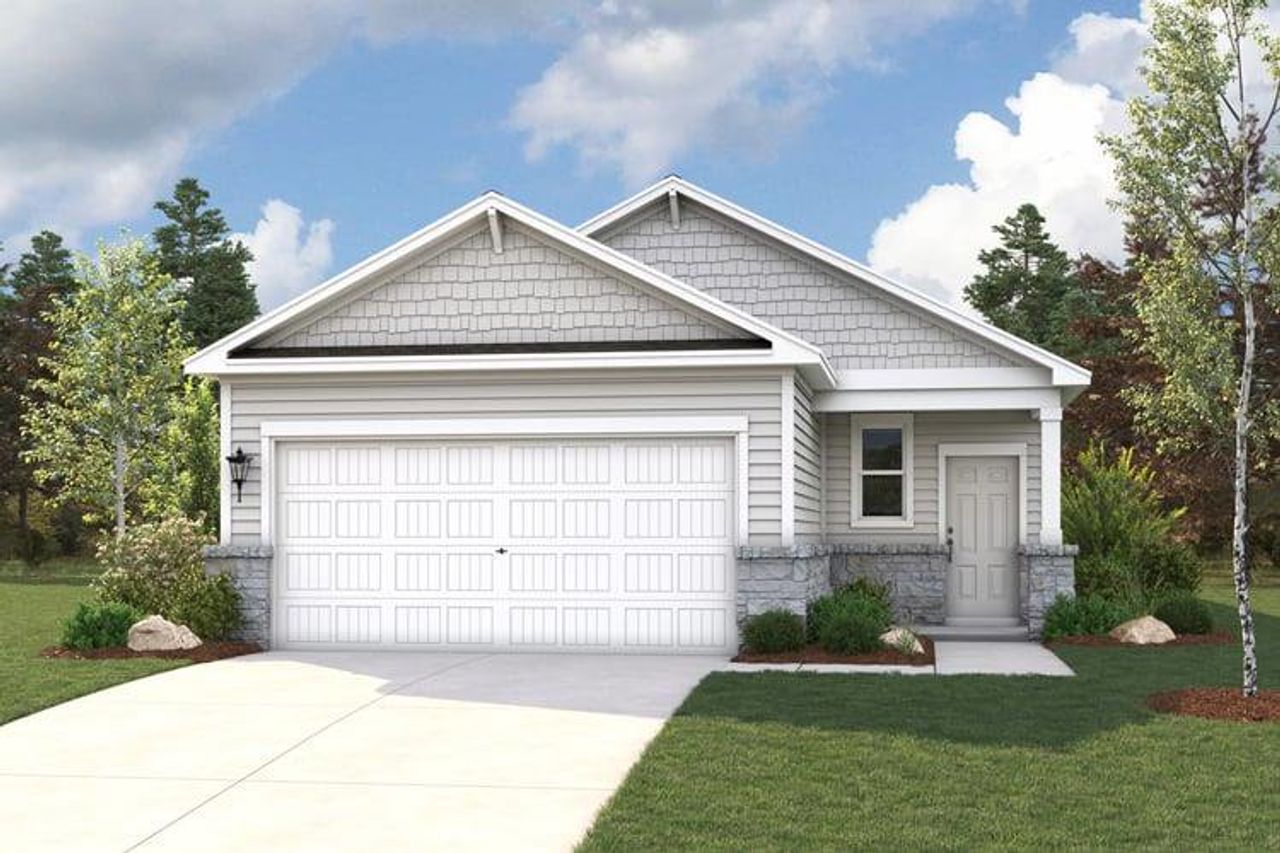 Front exterior of a new home in Evelyn, Austin, TX, highlighting curb appeal (Image 2). Front exterior of a new home in Evelyn, Austin, TX, highlighting curb appeal (Image 2).