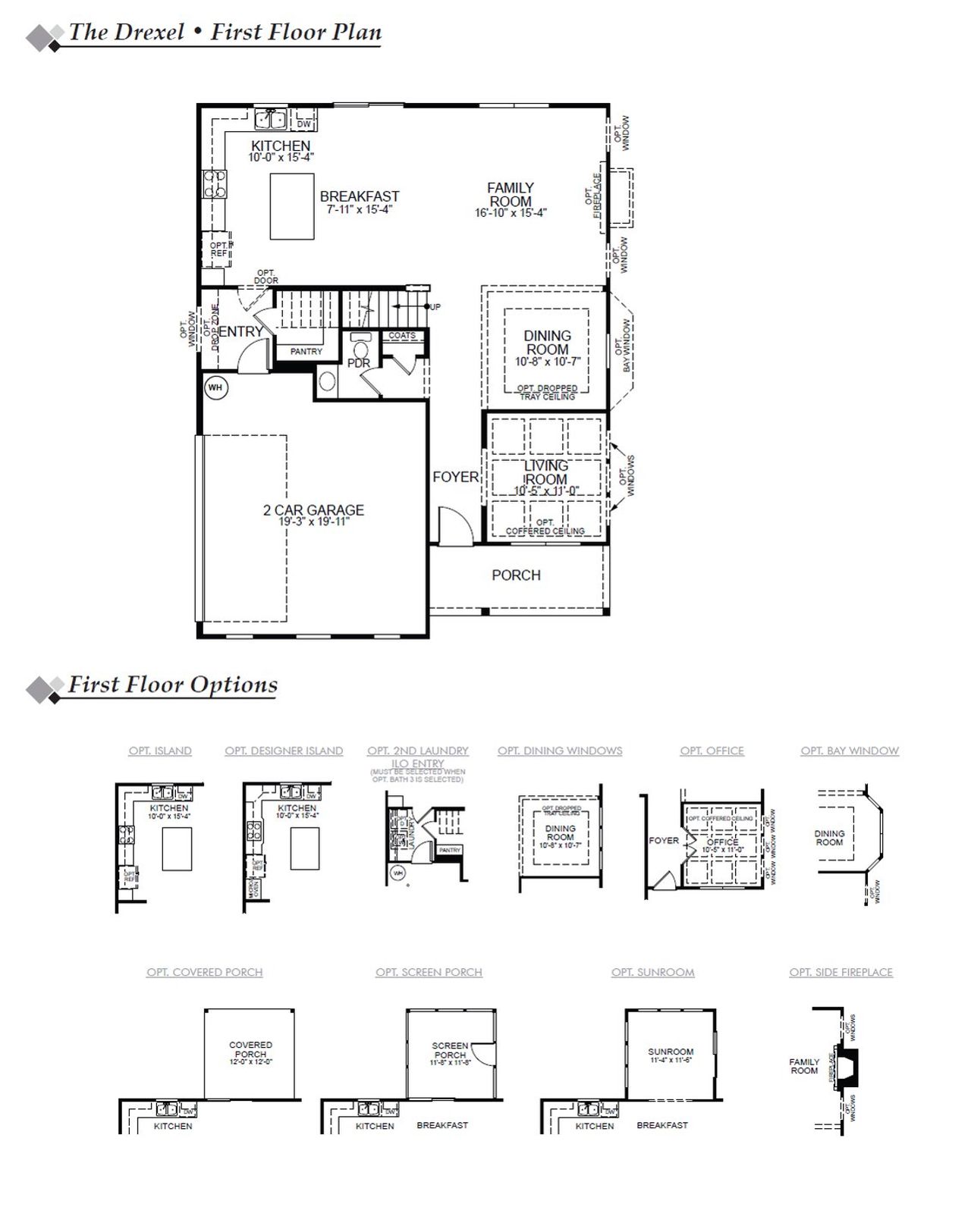 2D floor plan layout of this home in Waterford Commons, Rock Hill, SC (Image 2).