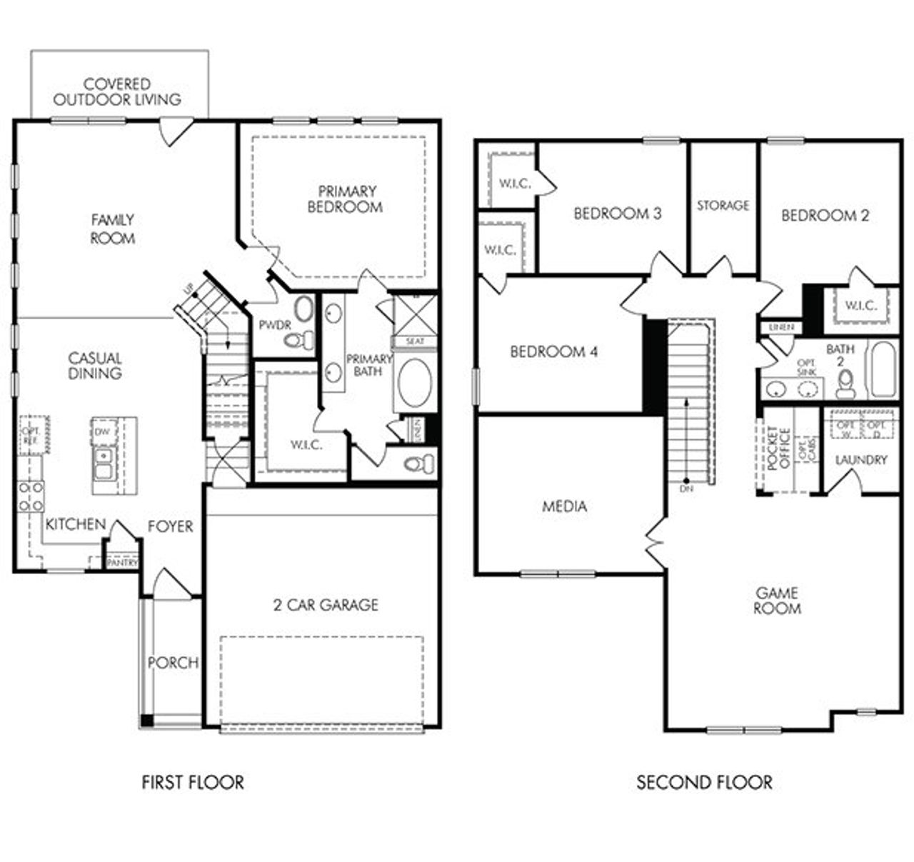 2D floor plan layout of this home in Kemah Crossing - Luxe Series, Kemah, TX (Image 2).