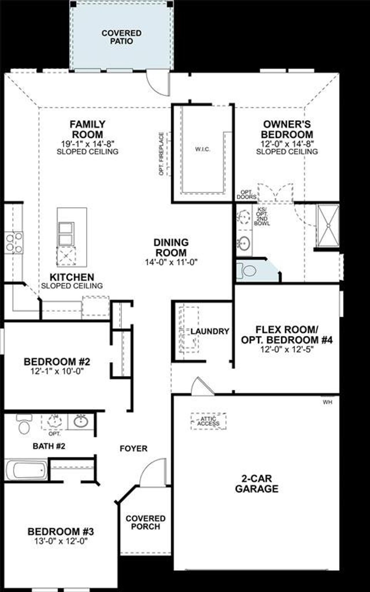 2D floor plan layout of this home in ValleyBrooke, Mesquite, TX (Image 2).
