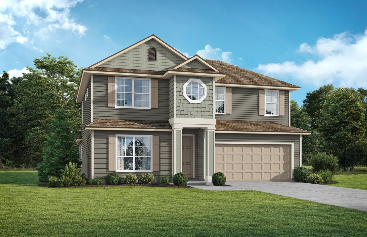Representative exterior photo of a completed home built from the Brisbane by SEDA New Homes in Weston Woods, Jacksonville, FL (Image 2).