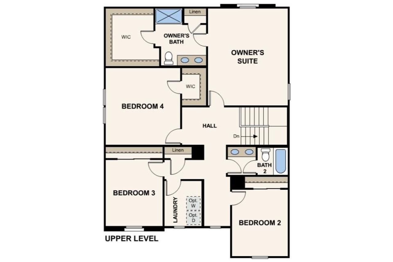 2D floor plan layout for the Highland by Century Complete in Rincon Grove at Rocking K, Vail, AZ (Image 2).