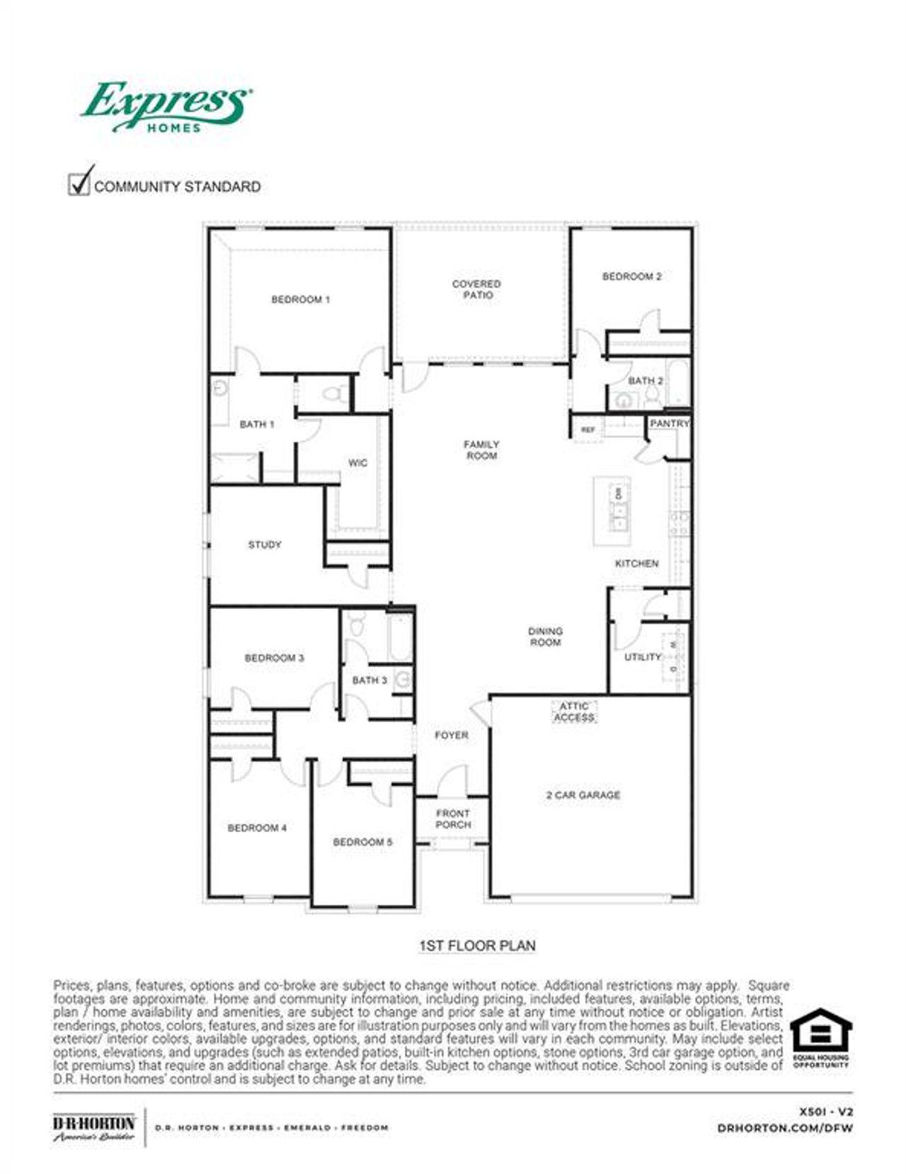2D floor plan layout of this home in Northspur, Terrell, TX (Image 2).
