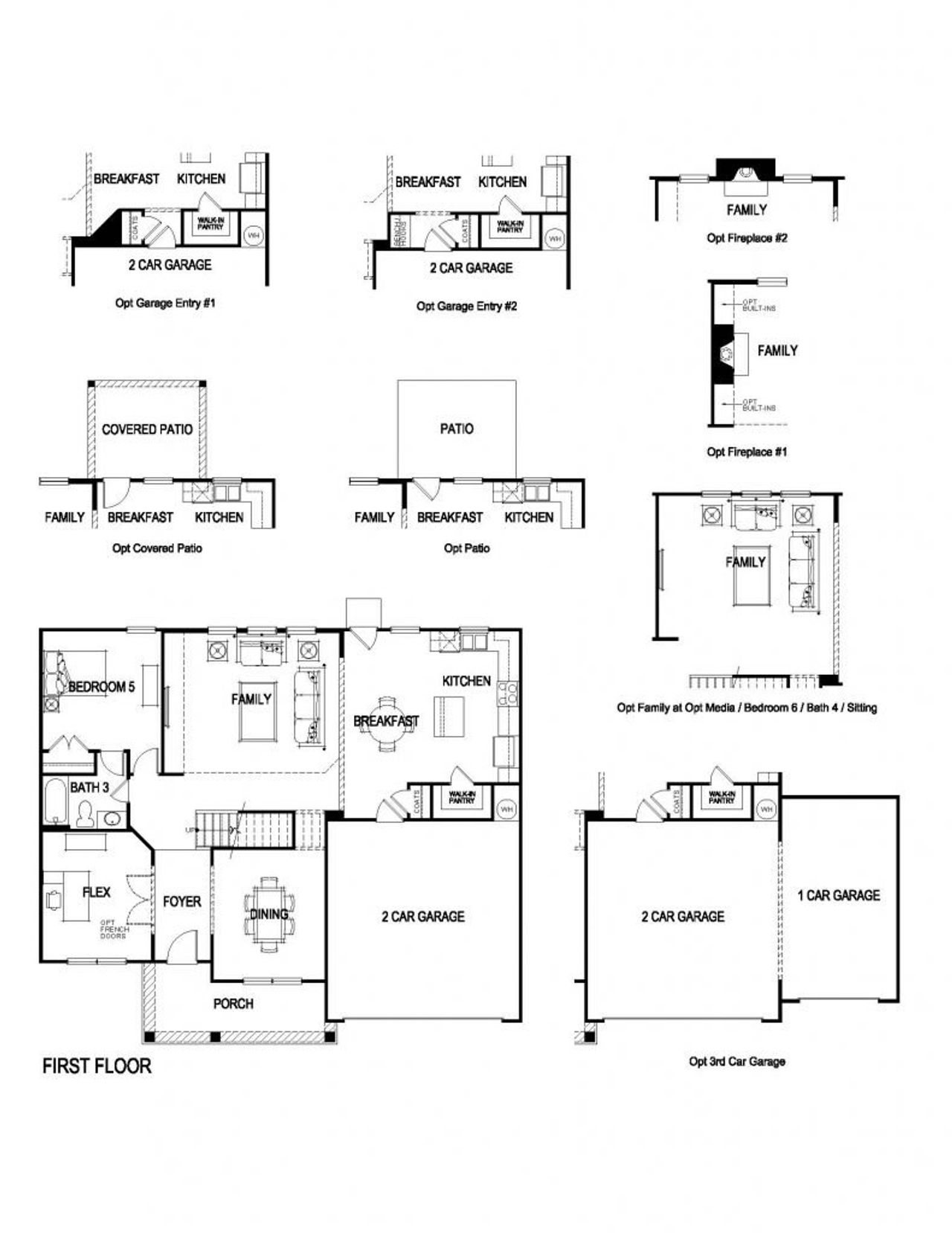 2D floor plan layout for the Leighton by Rockhaven Homes in Kingsmere Estates, Loganville, GA (Image 2).