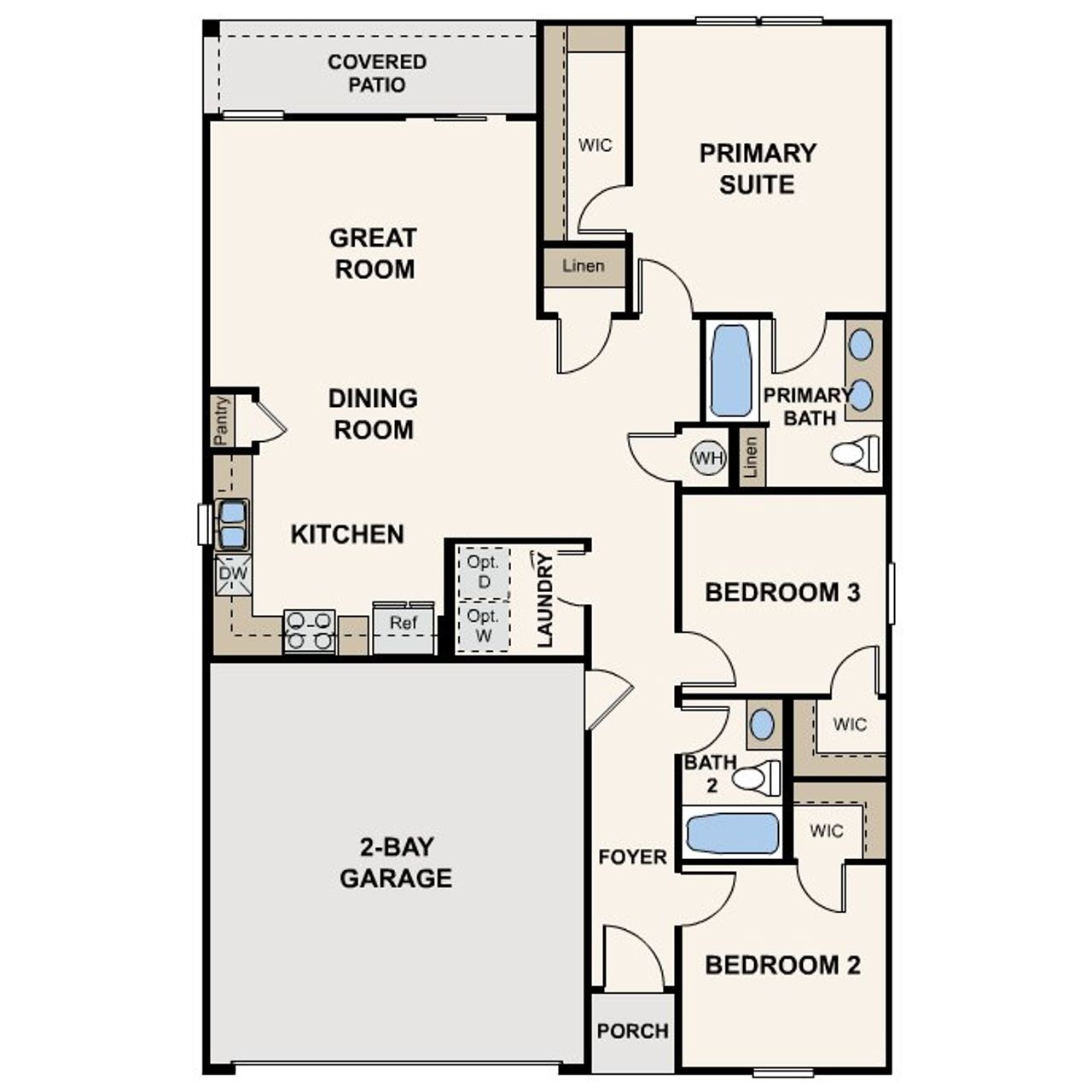 2D floor plan layout of this home in Arizona City, Arizona City, AZ (Image 2).