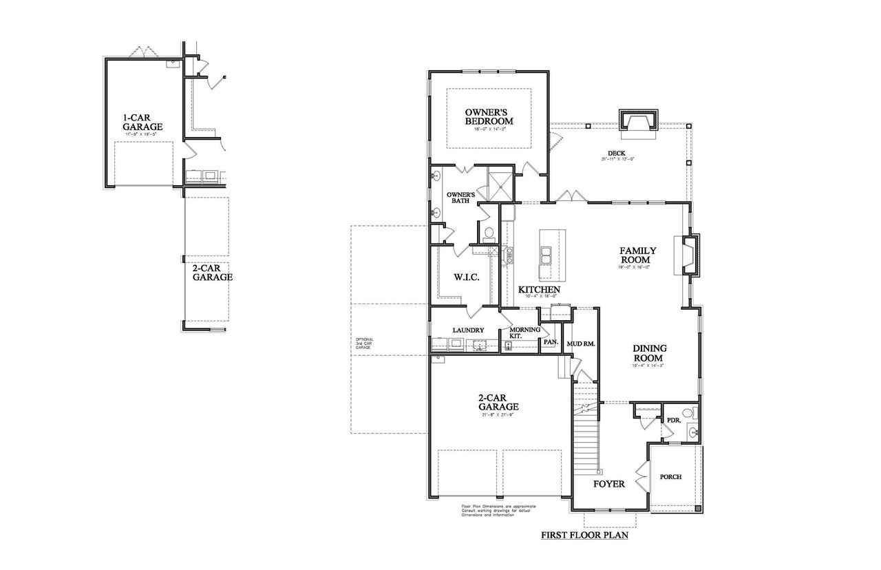 2D floor plan layout for the Vinings B by Bercher Homes in Malone's Pond, Ball Ground, GA (Image 2).