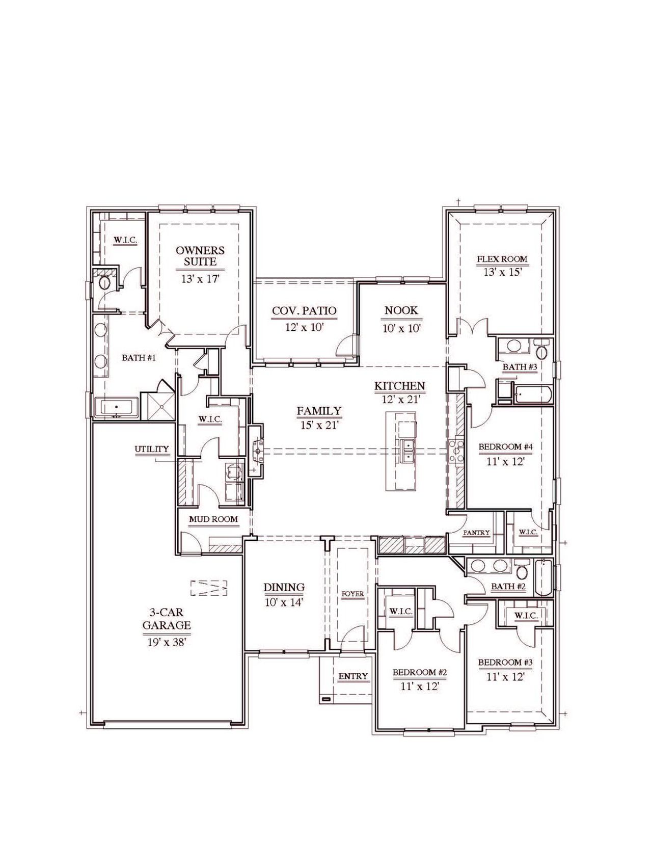 2D floor plan layout of this home in The Bridges at Preston Crossings, Gunter, TX (Image 2). 2D floor plan layout of this home in The Bridges at Preston Crossings, Gunter, TX (Image 2).