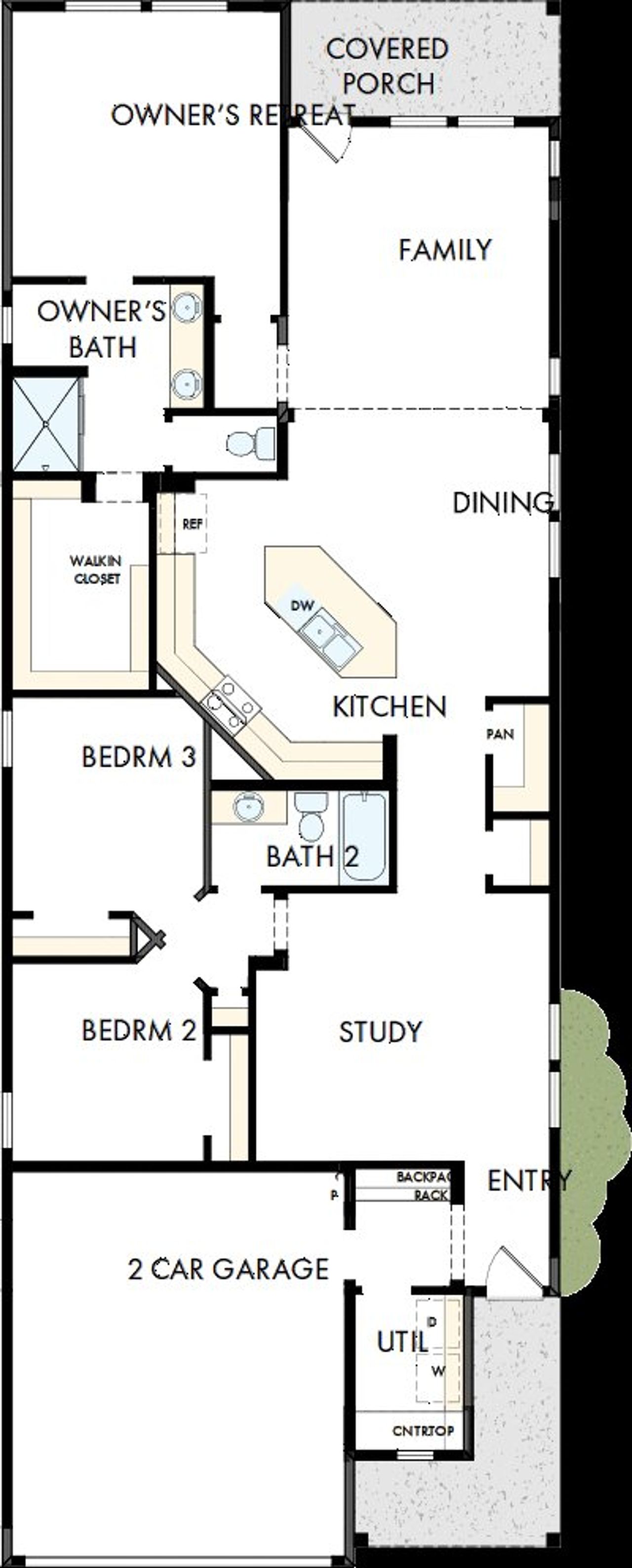 2D floor plan layout of this home in Hidden Springs - The Park Collection, Smyrna, TN (Image 2).