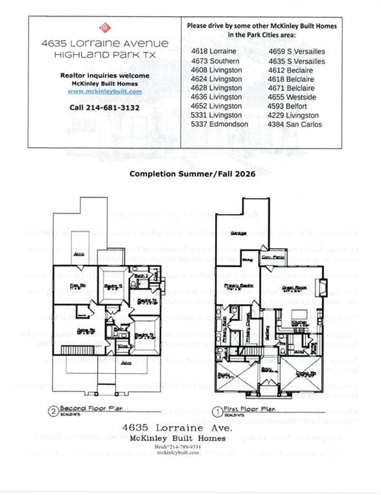 2D floor plan layout of this home in , Highland Park, TX (Image 2).
