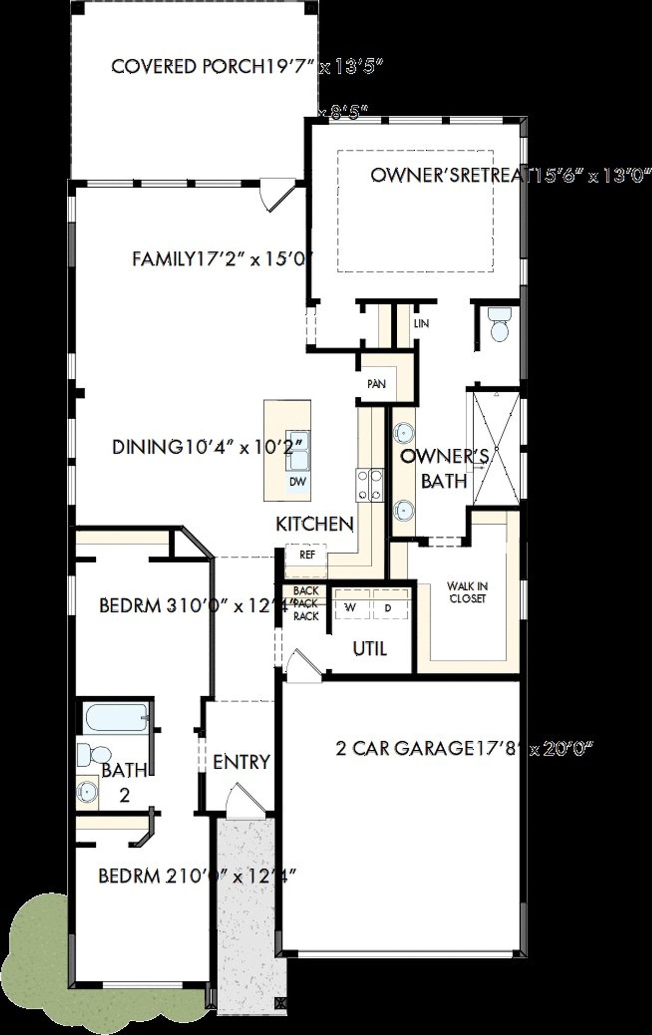 2D floor plan layout of this home in Elyson - Reserve Collection, Katy, TX (Image 2).