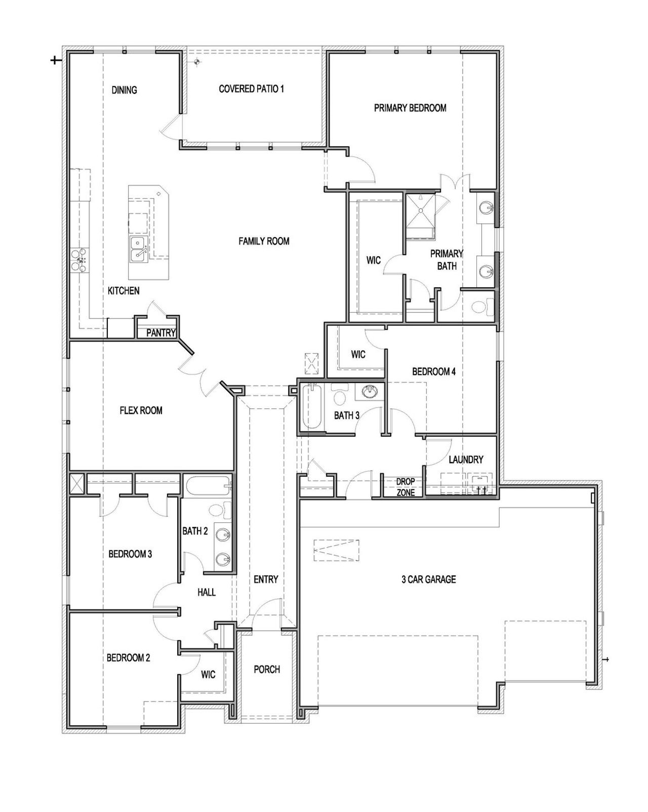 2D floor plan layout of this home in The Colony, Bastrop, TX (Image 2).