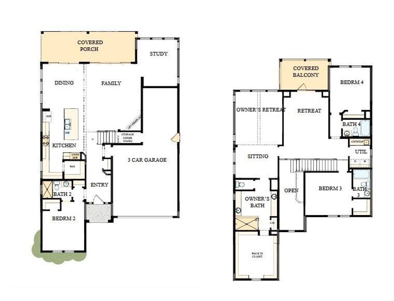 2D floor plan layout of this home in North Creek Village, Huntersville, NC (Image 2).