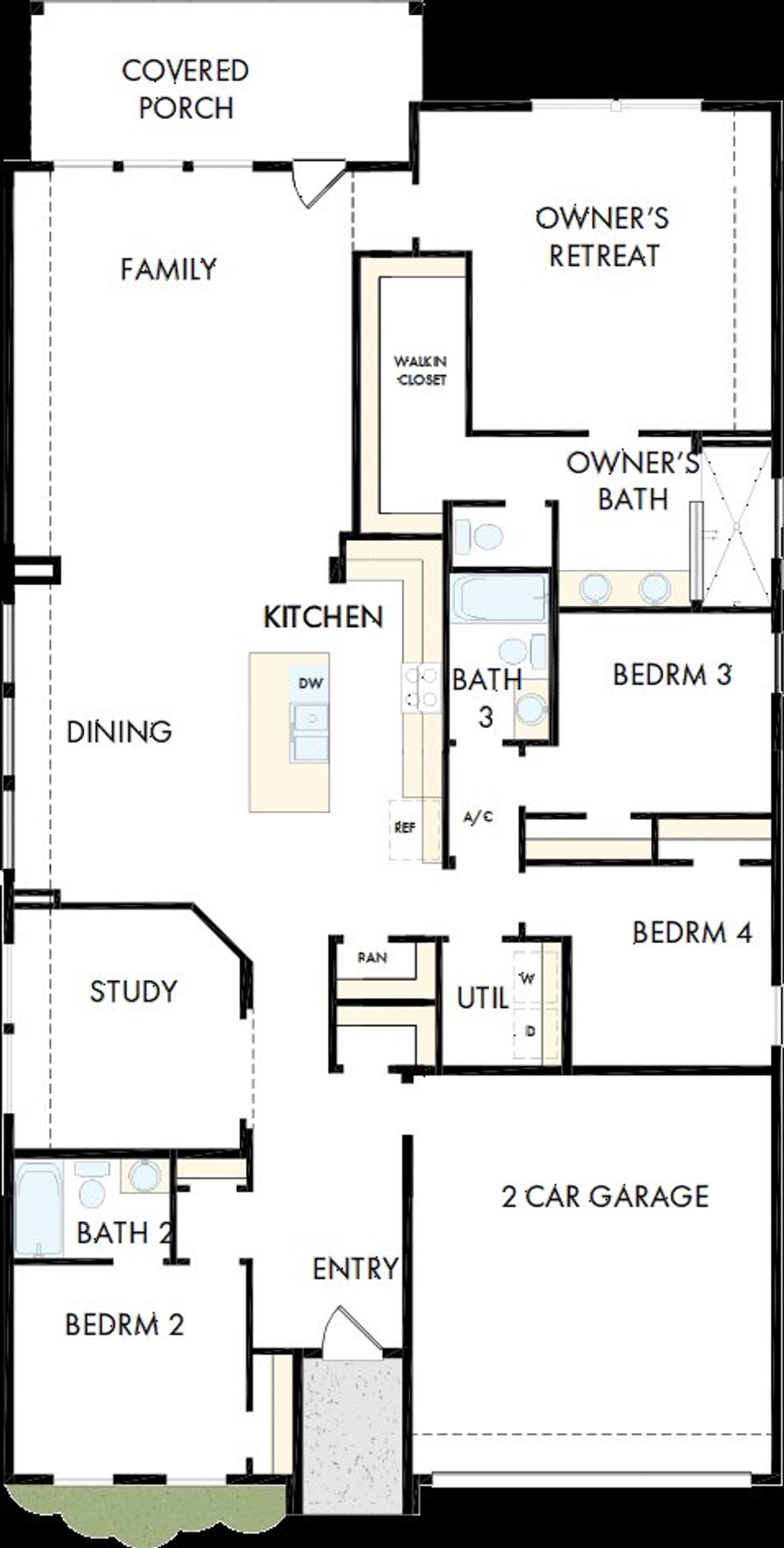 2D floor plan layout of this home in Escondido 50' Homesites, Magnolia, TX (Image 2).