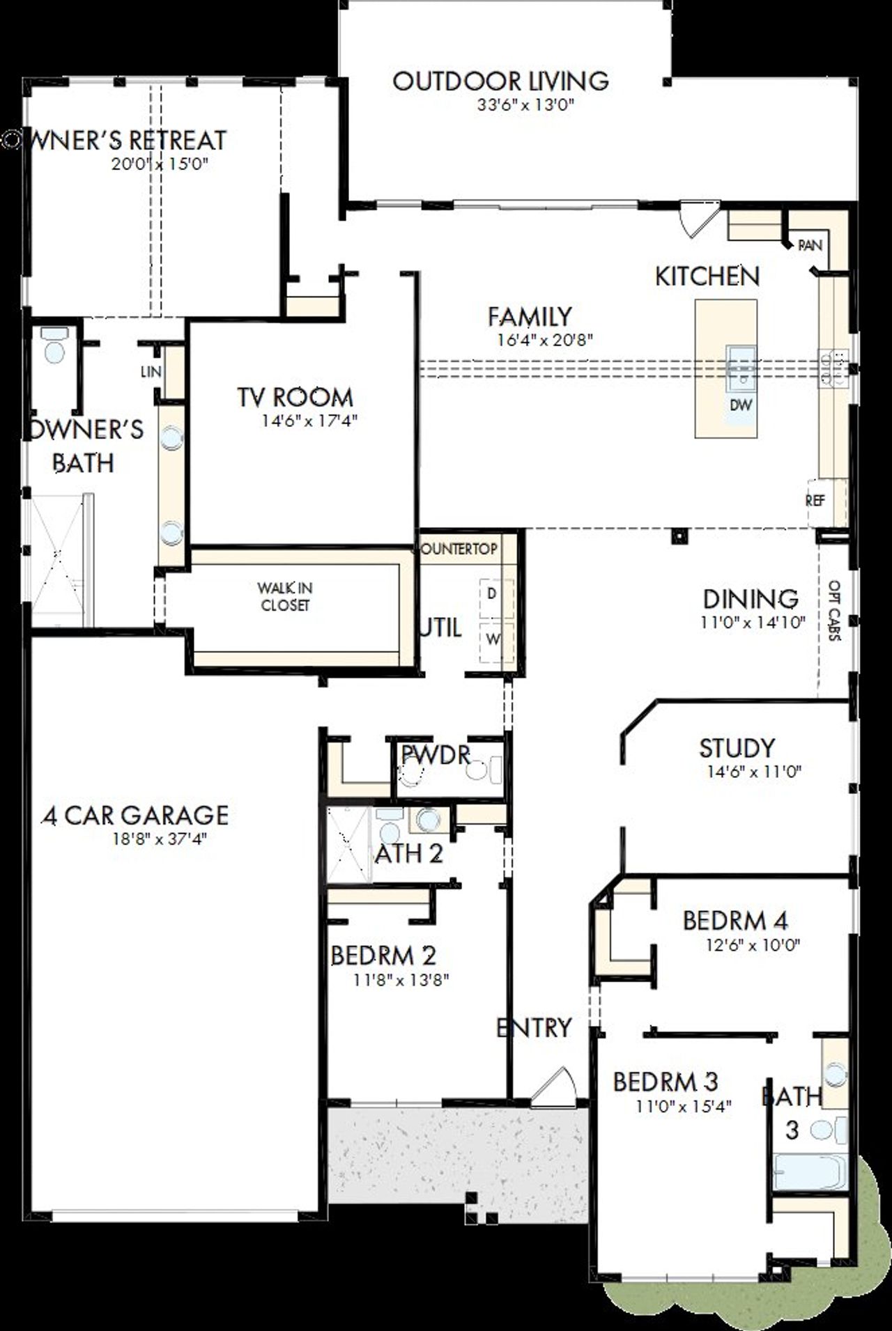 2D floor plan layout of this home in Harvest Green - Parkview Collection, Richmond, TX (Image 2). 2D floor plan layout of this home in Harvest Green - Parkview Collection, Richmond, TX (Image 2).