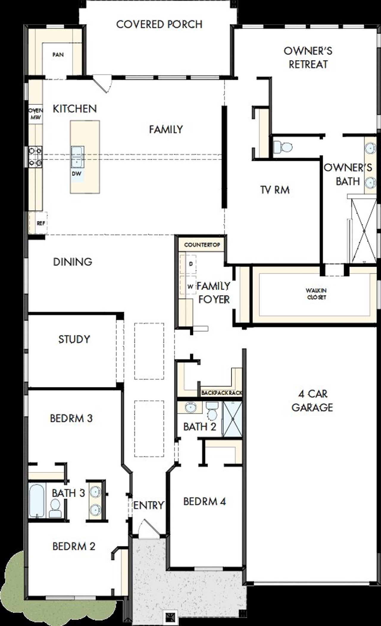 2D floor plan layout of this home in Briggs Ranch – Signature Legacy Series, San Antonio, TX (Image 2).
