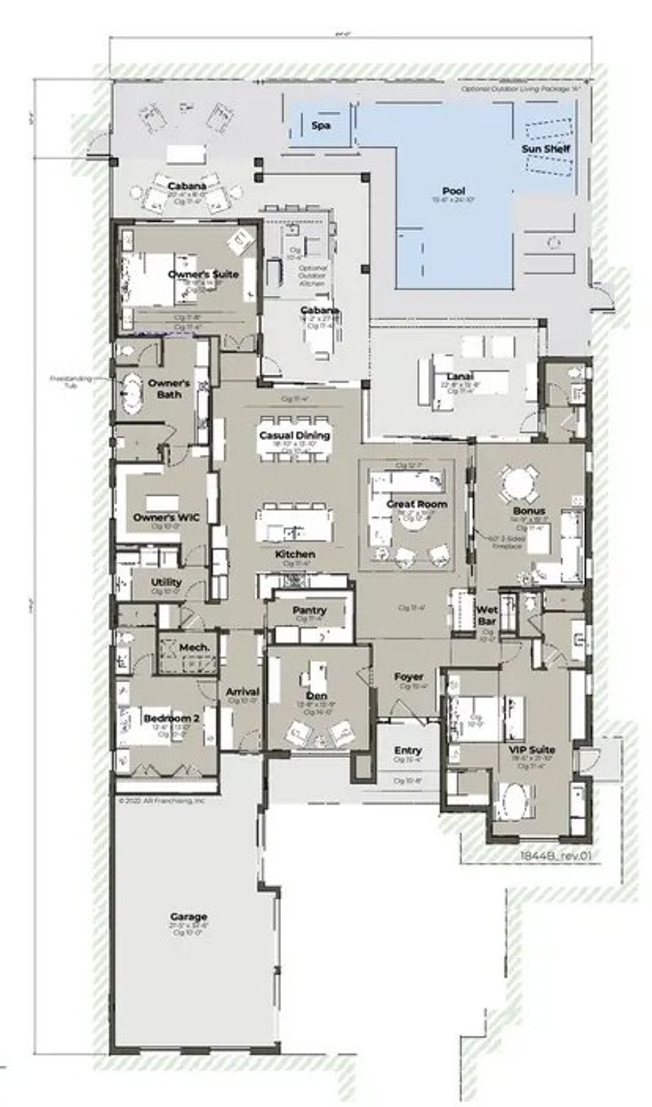 2D floor plan layout for the Atwater by AR HOMES in Kingston, Newberry, FL (Image 2).