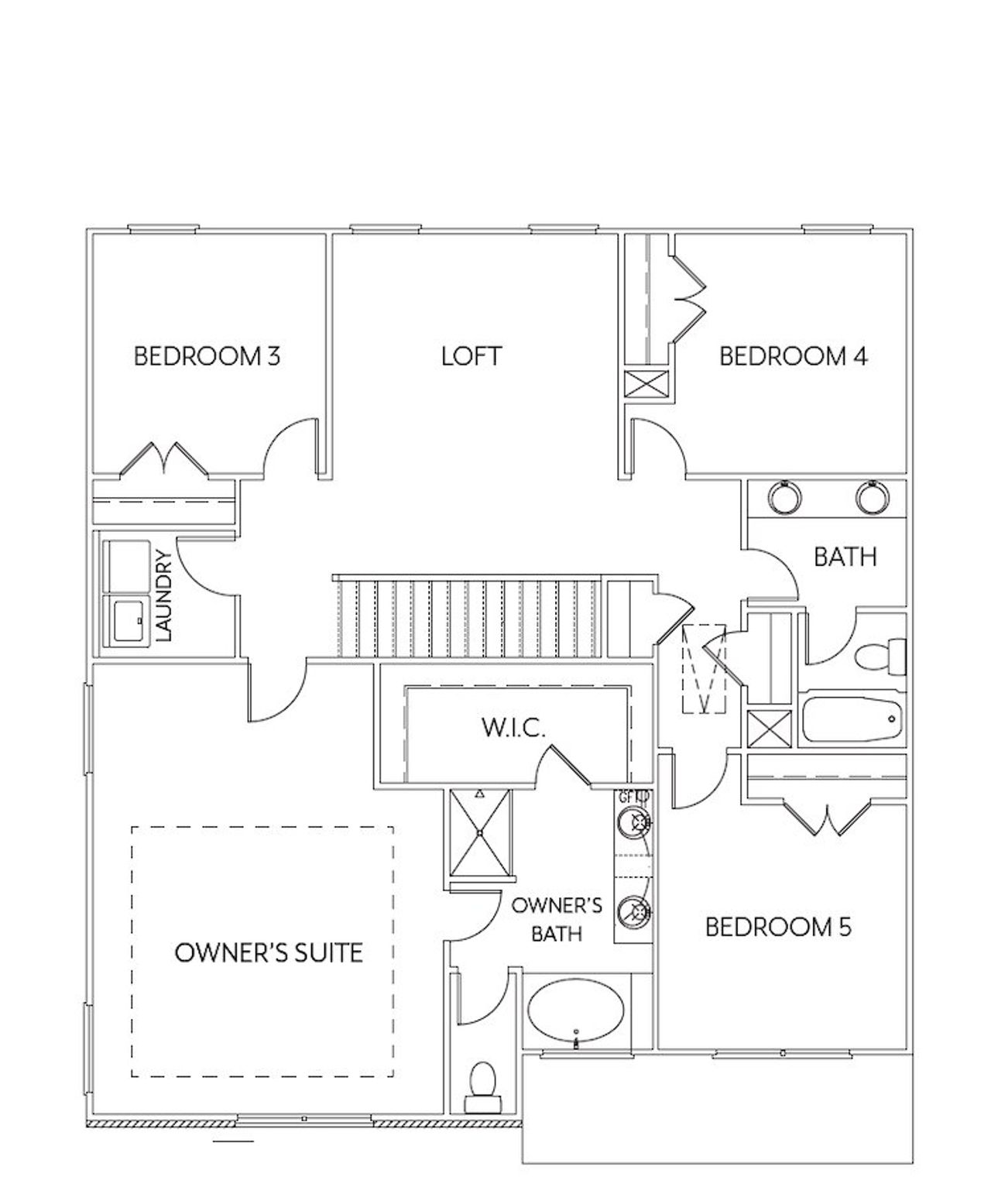 2D floor plan layout for the Brookpark by McKinley Homes in Hellen Valley, Braselton, GA (Image 2).