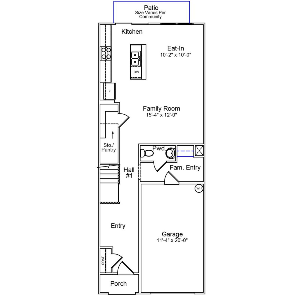 2D floor plan layout of this home in Edwards Station, Taylors, SC (Image 2).