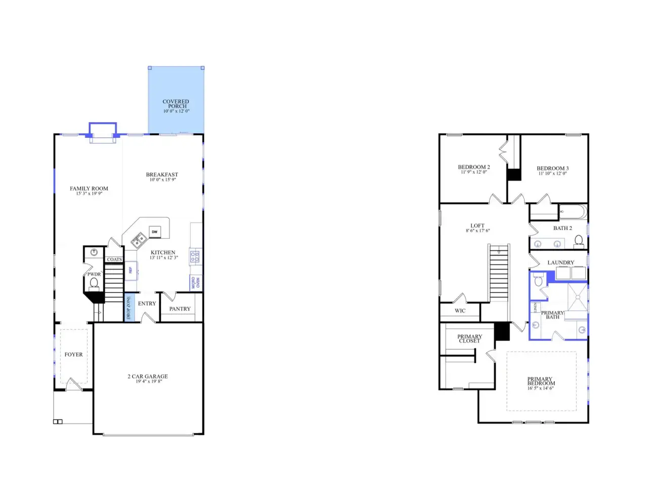 2D floor plan layout of this home in Lauren Park, Lexington, SC (Image 2).