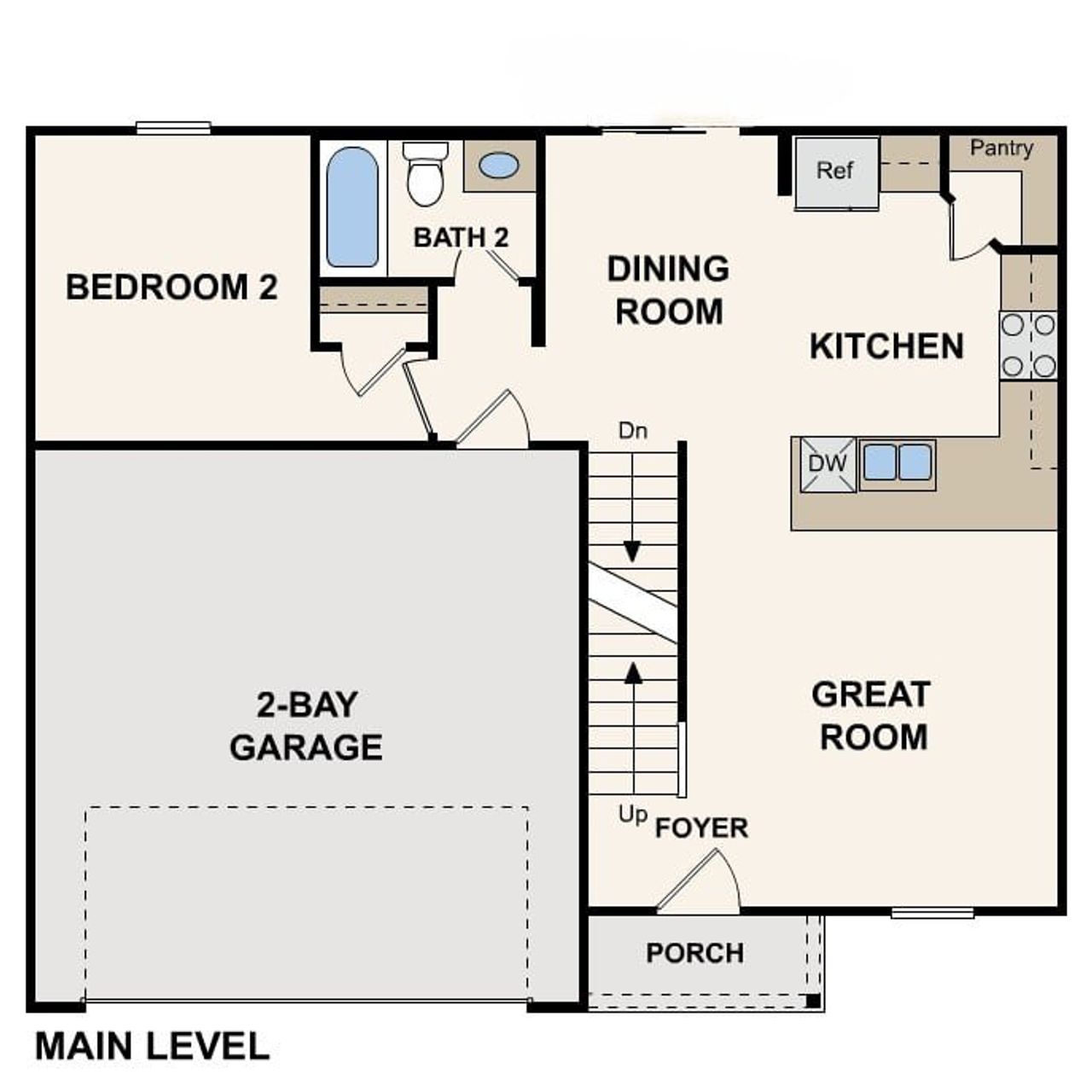 2D floor plan layout for the Dupont by Century Communities in North Copper Canyon, Surprise, AZ (Image 2).