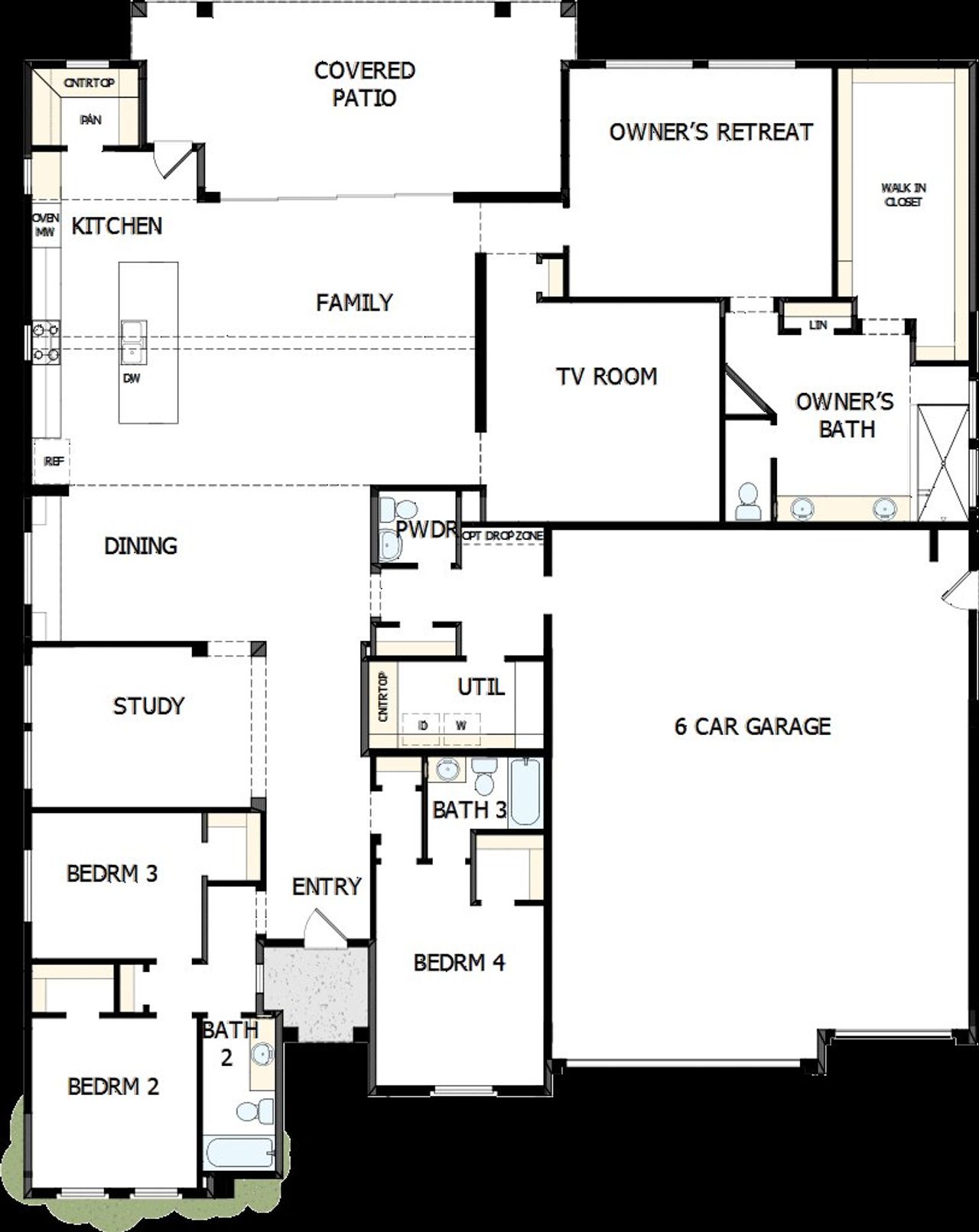 2D floor plan layout of this home in Canyon Views – 80’ Paradise Series, Litchfield Park, AZ (Image 2).
