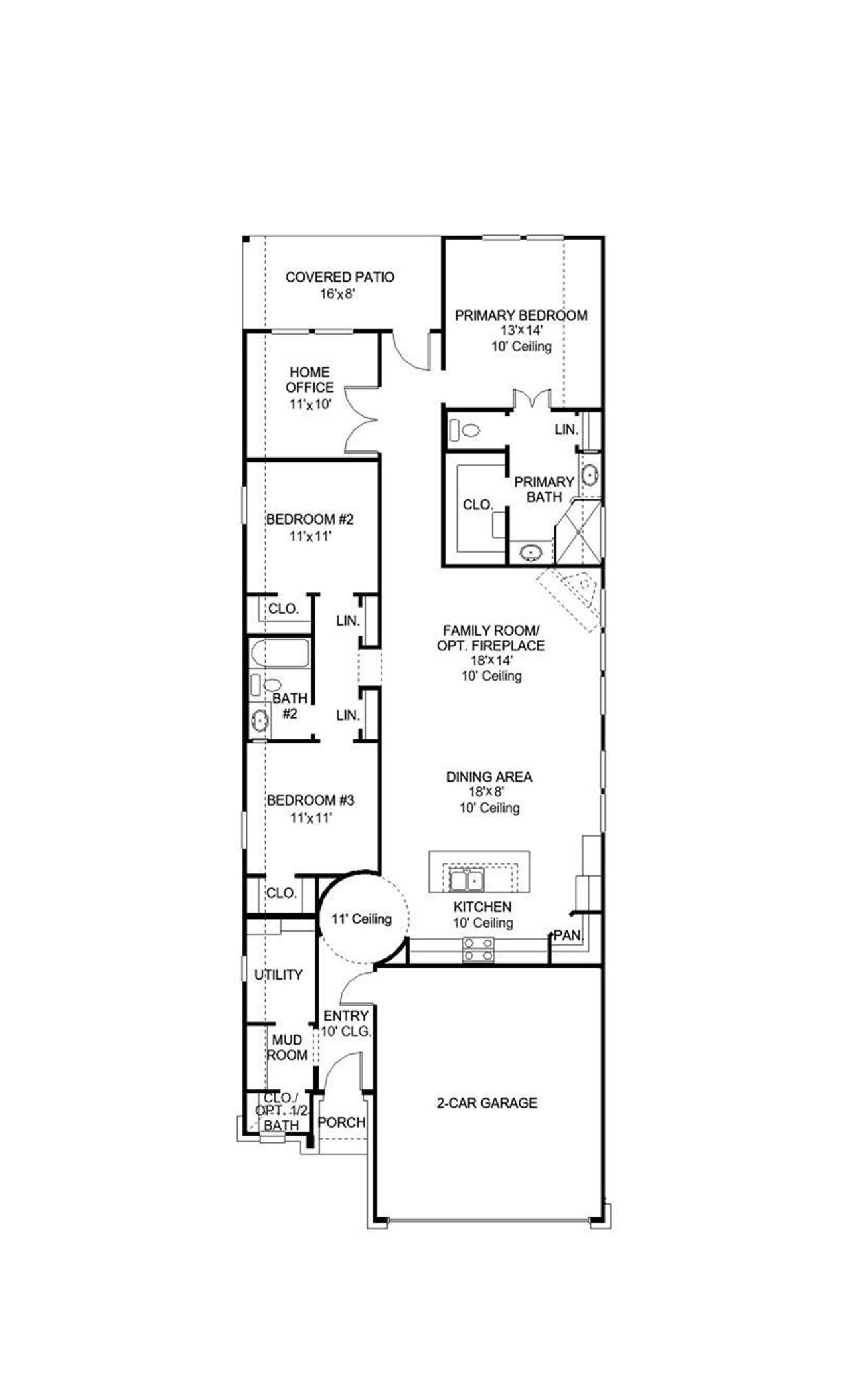 2D floor plan layout of this home in Candela South 40', Richmond, TX (Image 2).