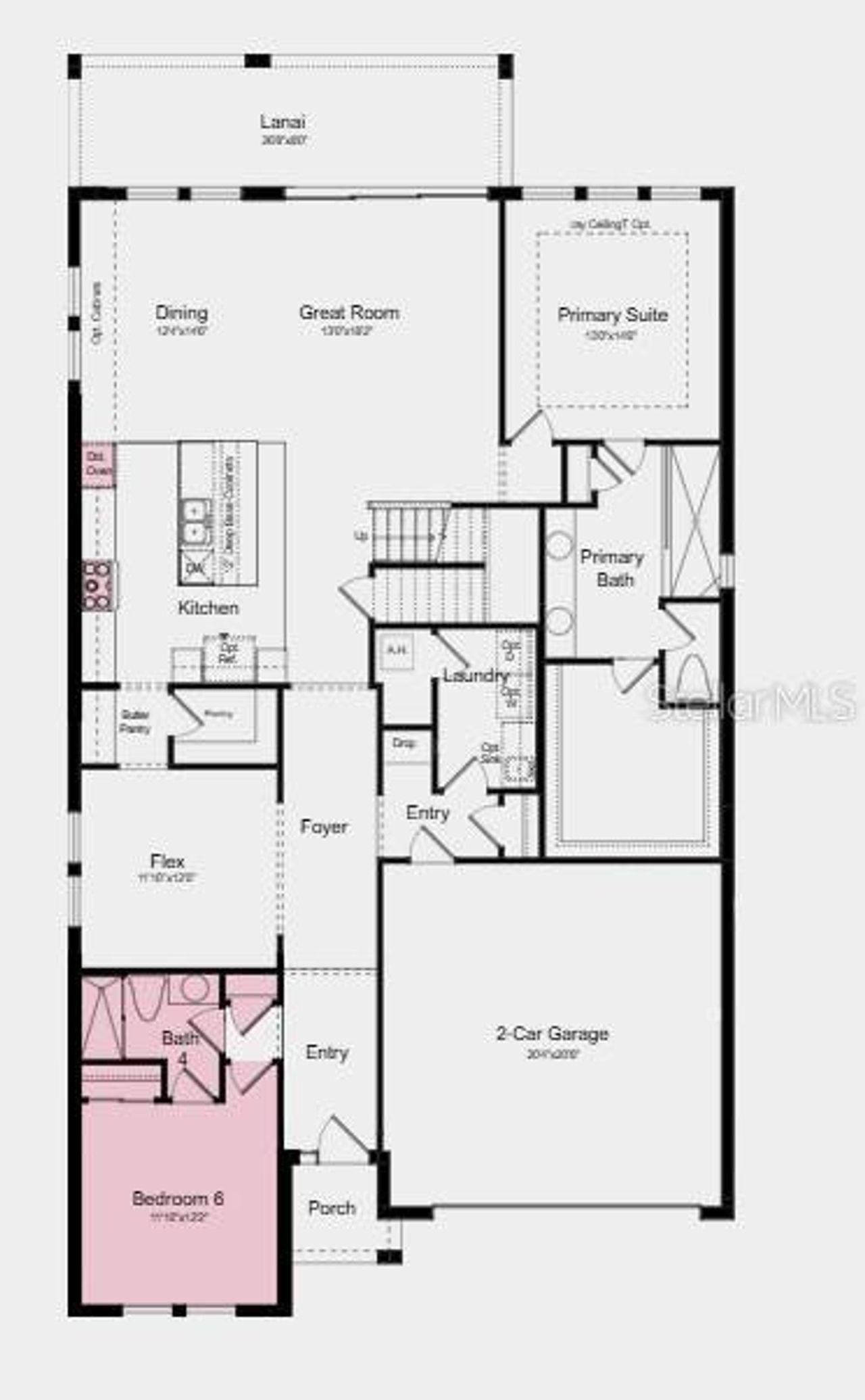 2D floor plan layout of this home in Hillcrest, San Antonio, FL (Image 2).