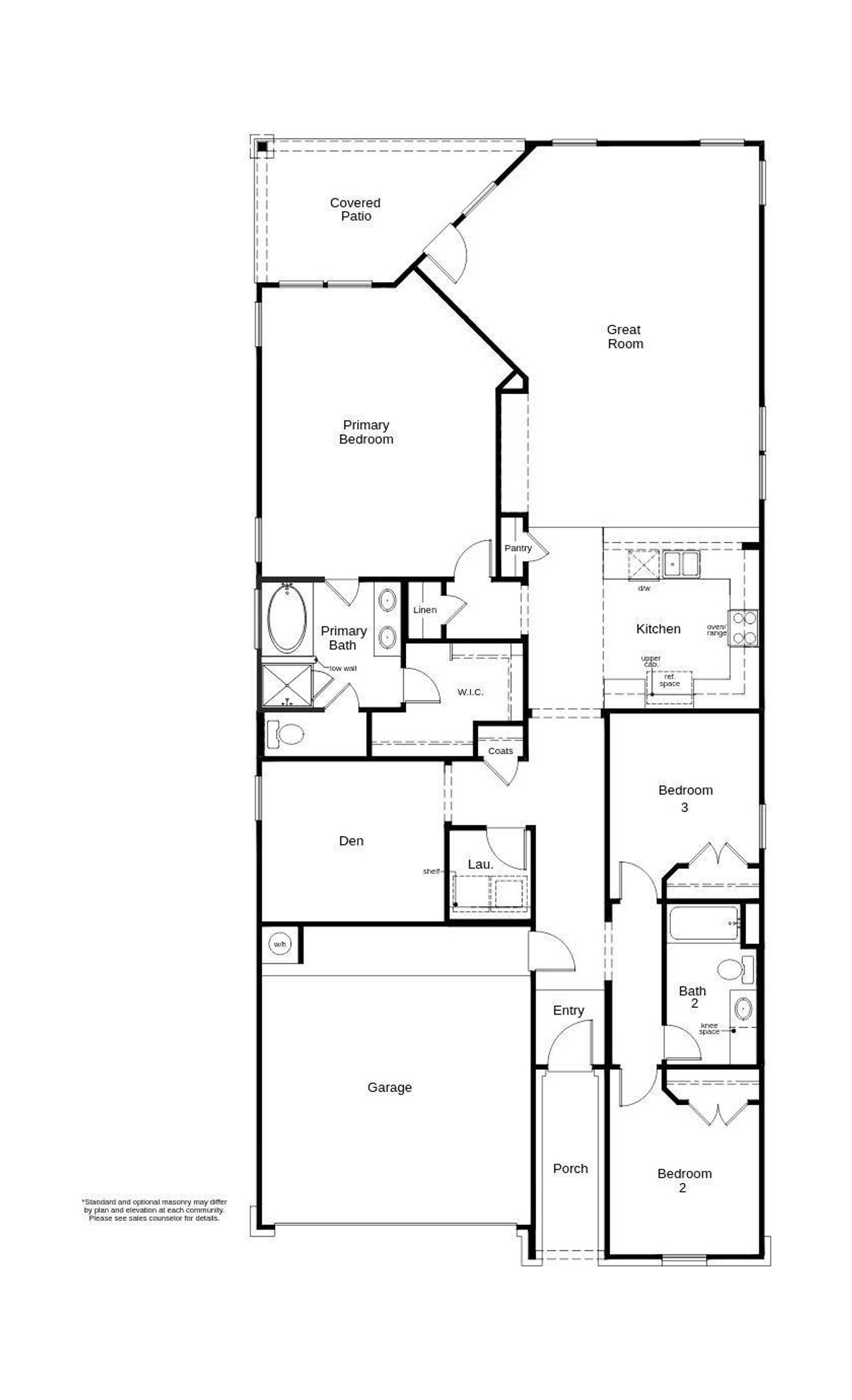 This floor plan features 3 bedrooms, 2 full baths, and over 1,900 square feet of living space.
