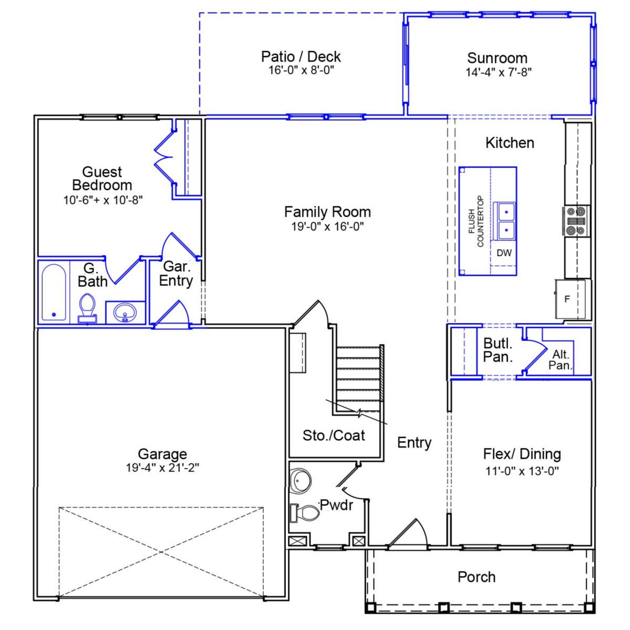 2D floor plan layout of this home in Rogers Spring, Graham, NC (Image 2).